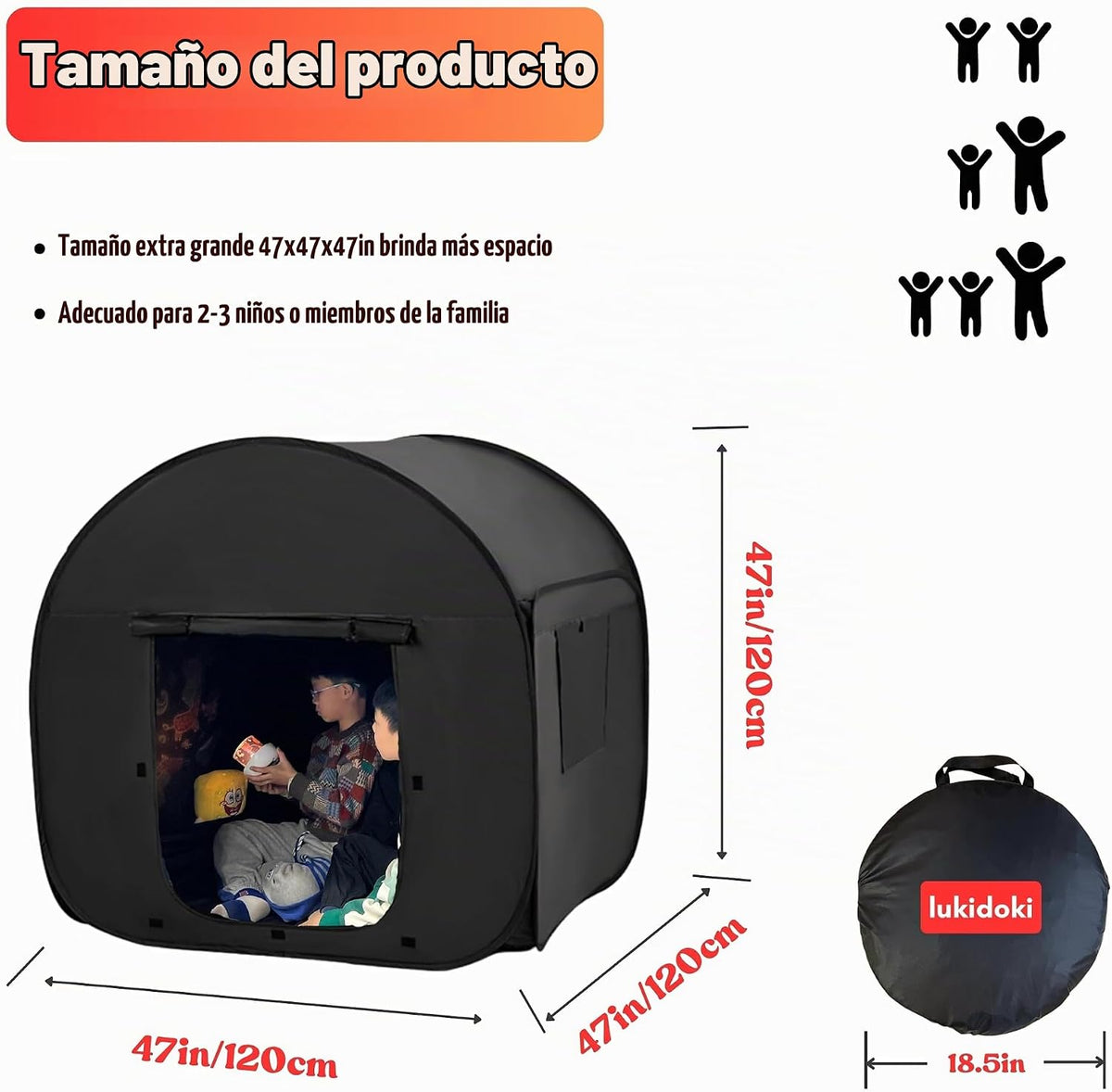 lukidoki Tienda de campaña sensorial para niños y adultos con autis...