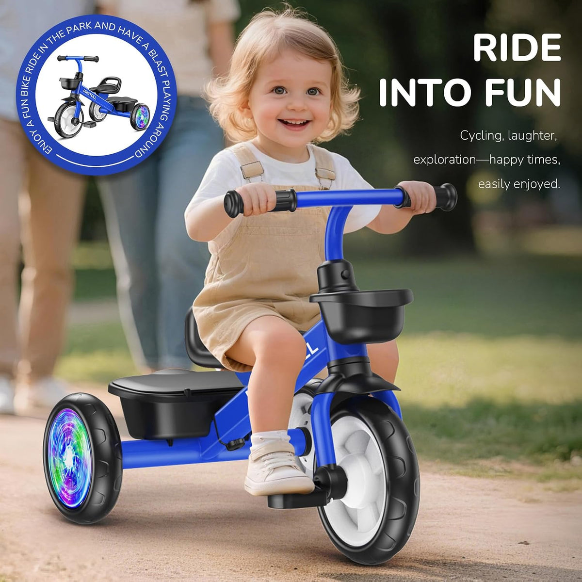 Umatoll Triciclo para Niños de 2 a 5 Años, Bicicleta Ajustable para...