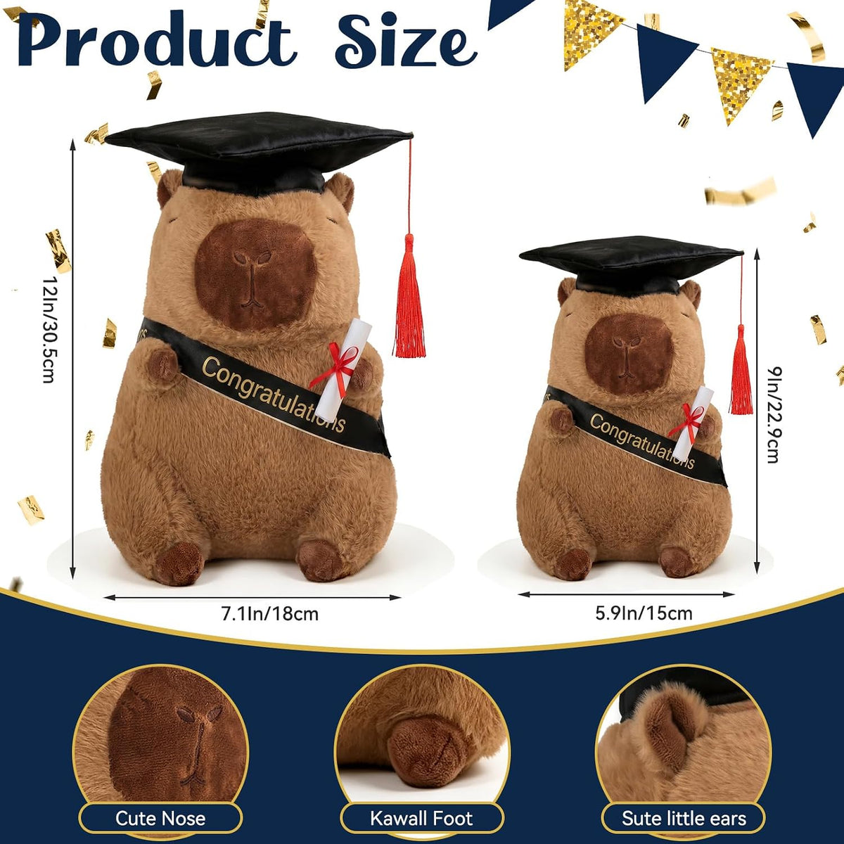 SHINUOER Regalos de animales de peluche de graduación 2026, felpa d...