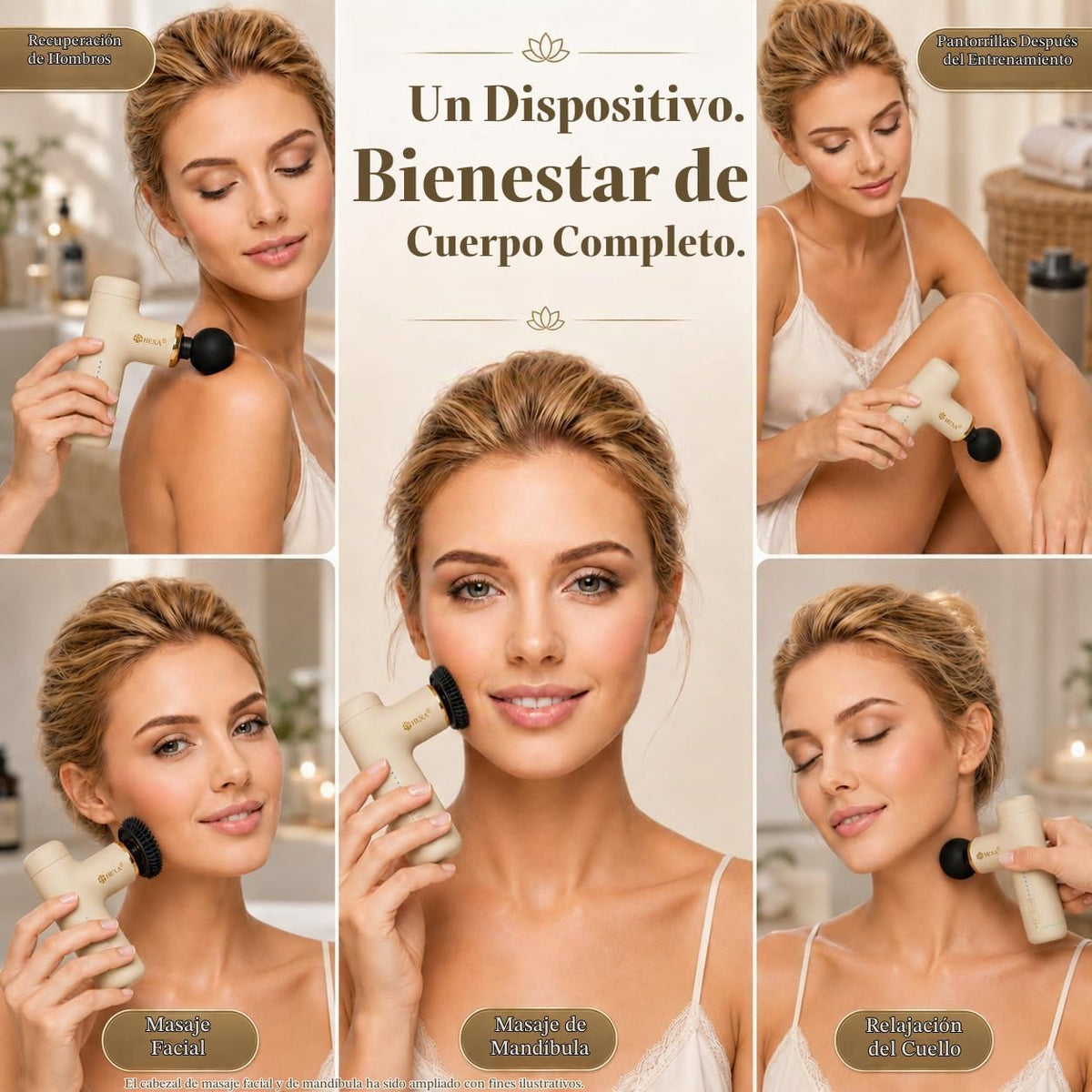 Hexa Super Mini pistola de masaje con masajeador facial, masajeador...