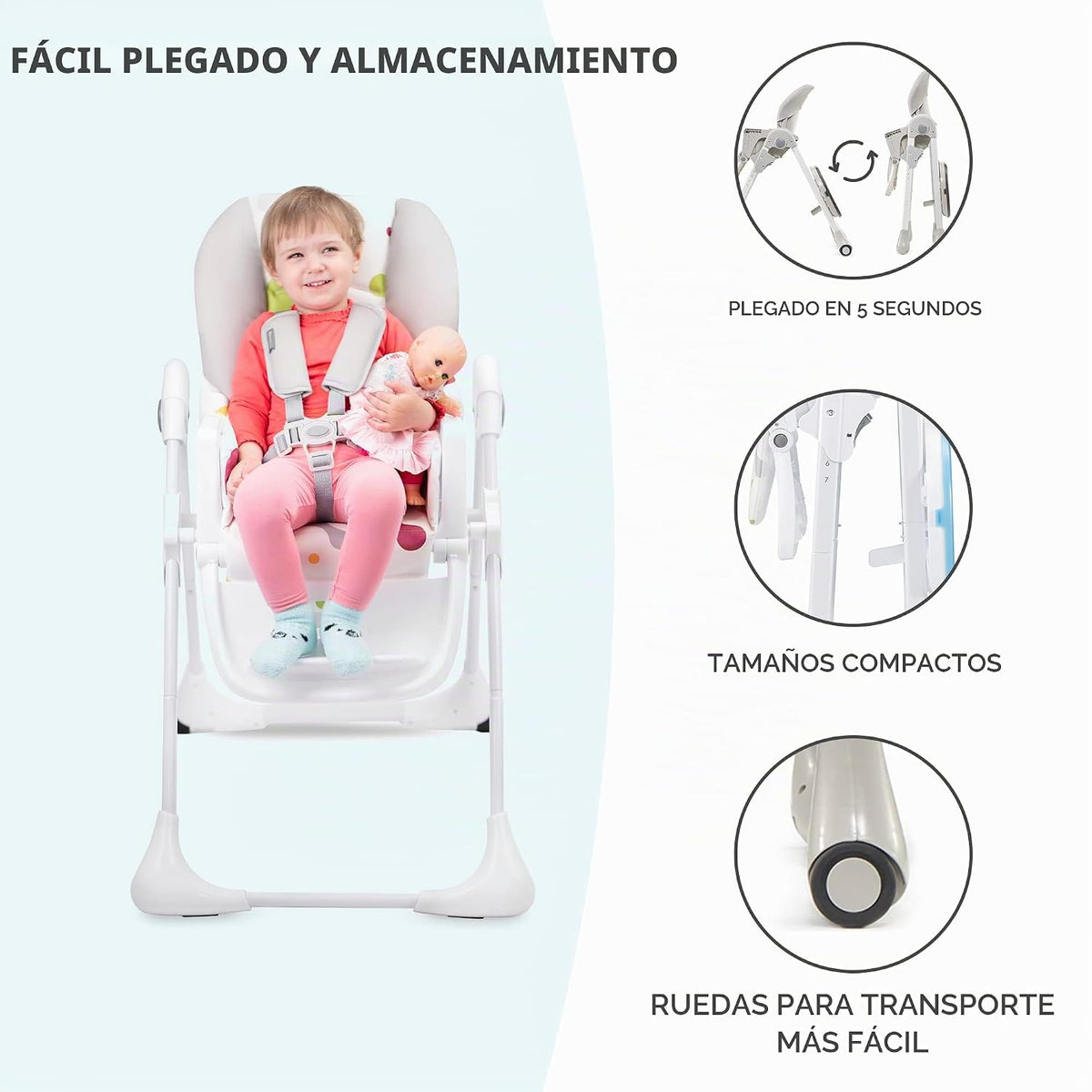 Kinderkraft Yummy - Silla de bebé, color gris | Ergonómico, reclina...