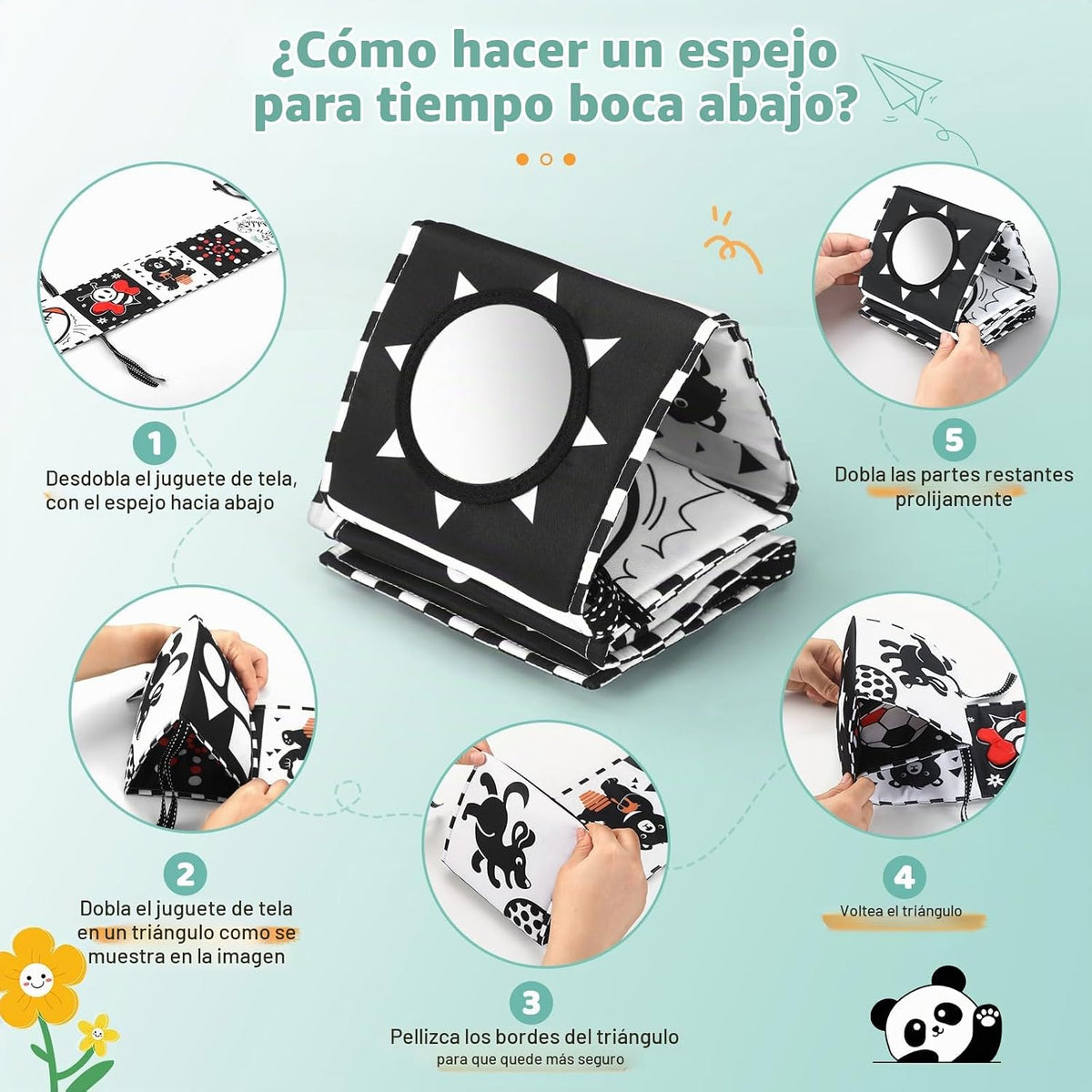 AJsupojouet Juguetes para bebés de alto contraste para recién nacid...