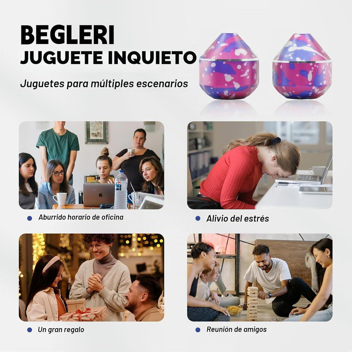 BUBEHYMY Perlas para Ansiedad, Juguete Metalico para Relajarse en O...