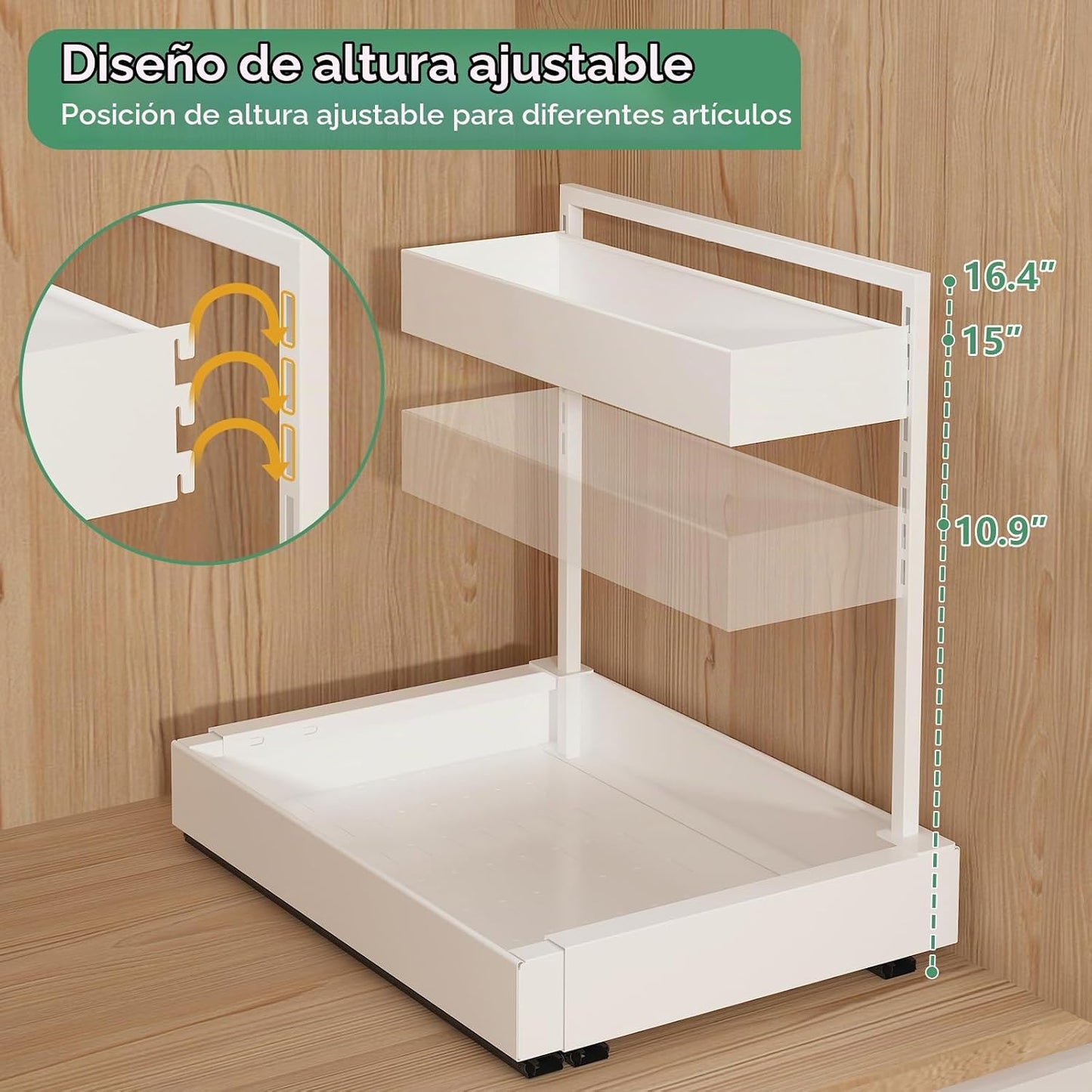 REALINN Organizadores y almacenamiento ampliables para debajo del f...