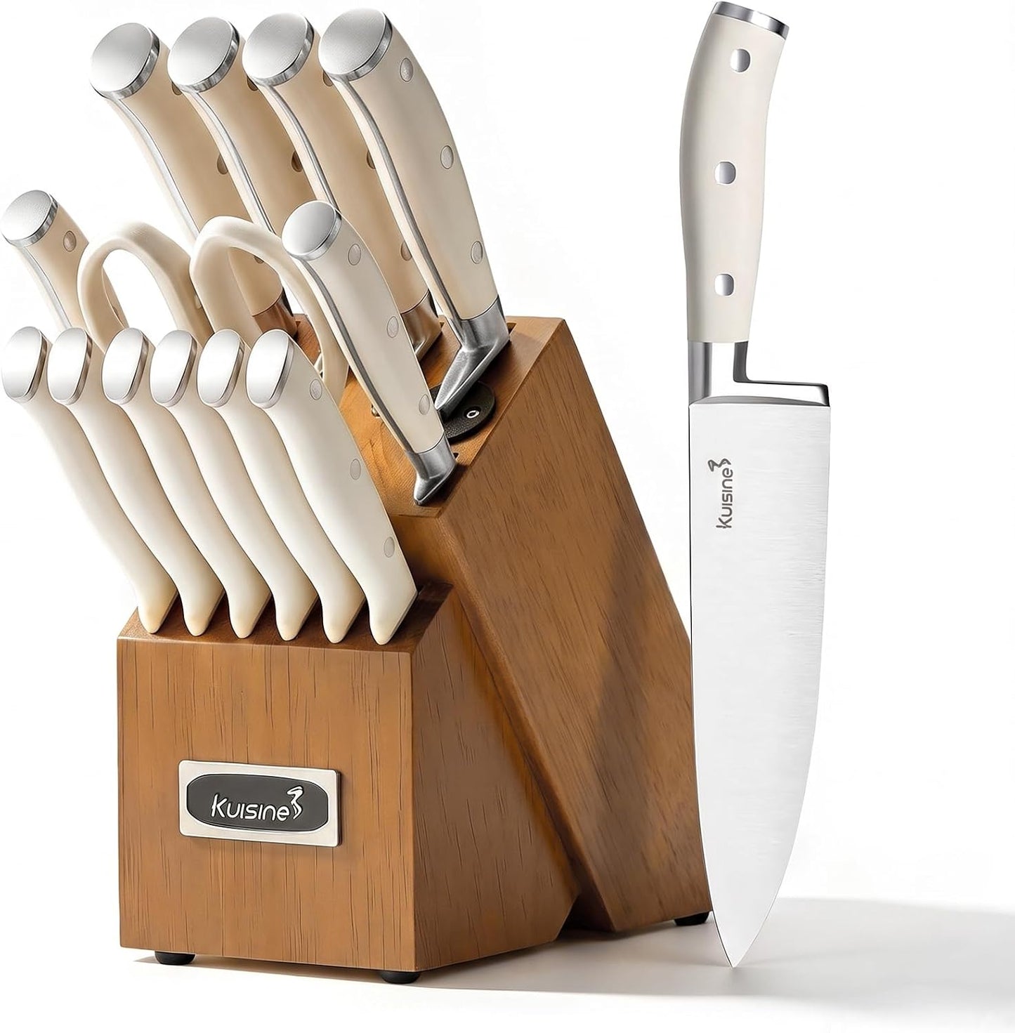 Juego de cuchillos de cocina Kuisine, hoja de acero inoxidable de a...