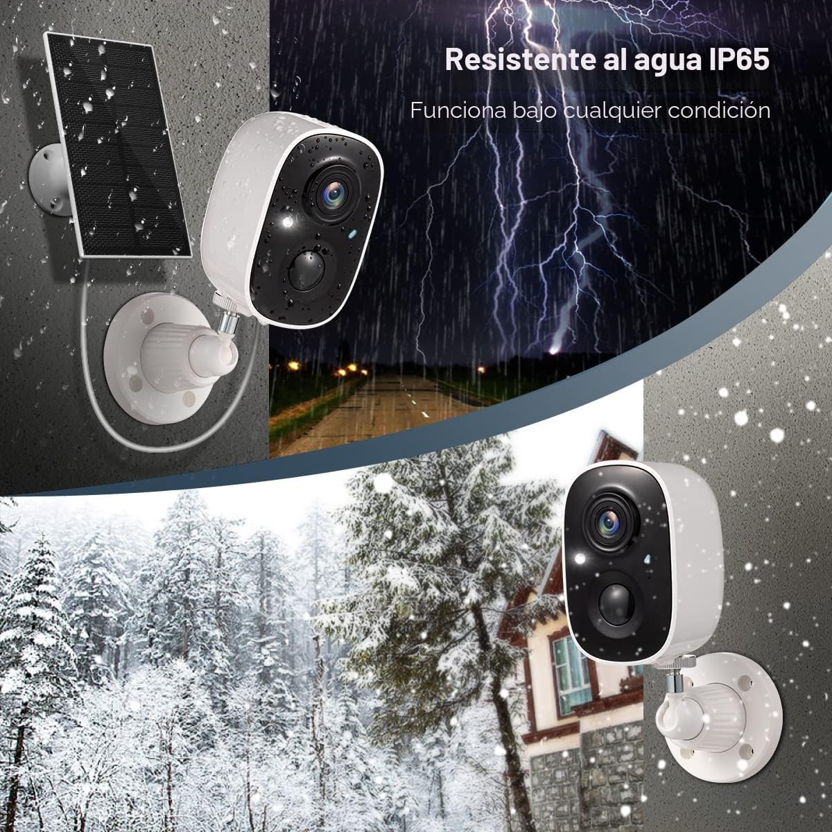 GMK Paquete de 4 sistemas de cámara solar, cámaras de seguridad | V...