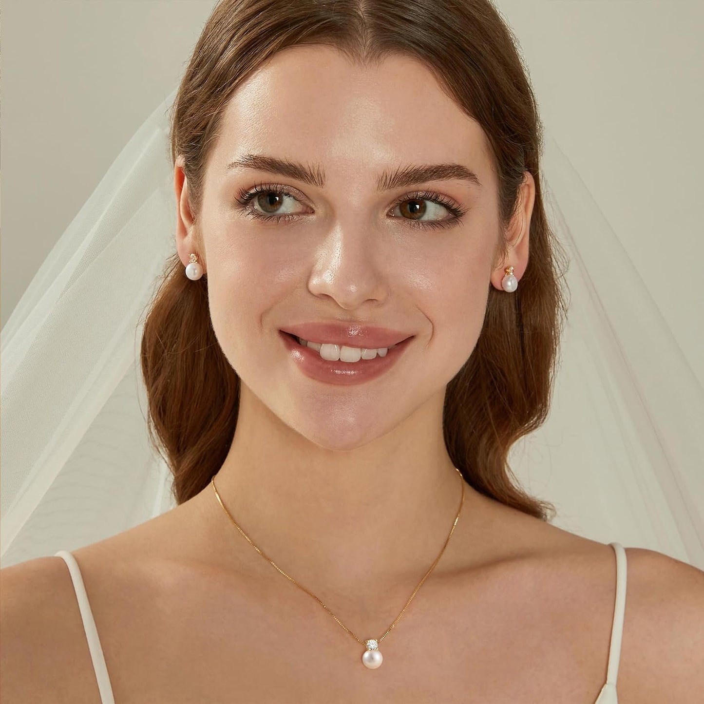 WFYOU Collares de perlas para mujer, collar de perlas redondas de a...