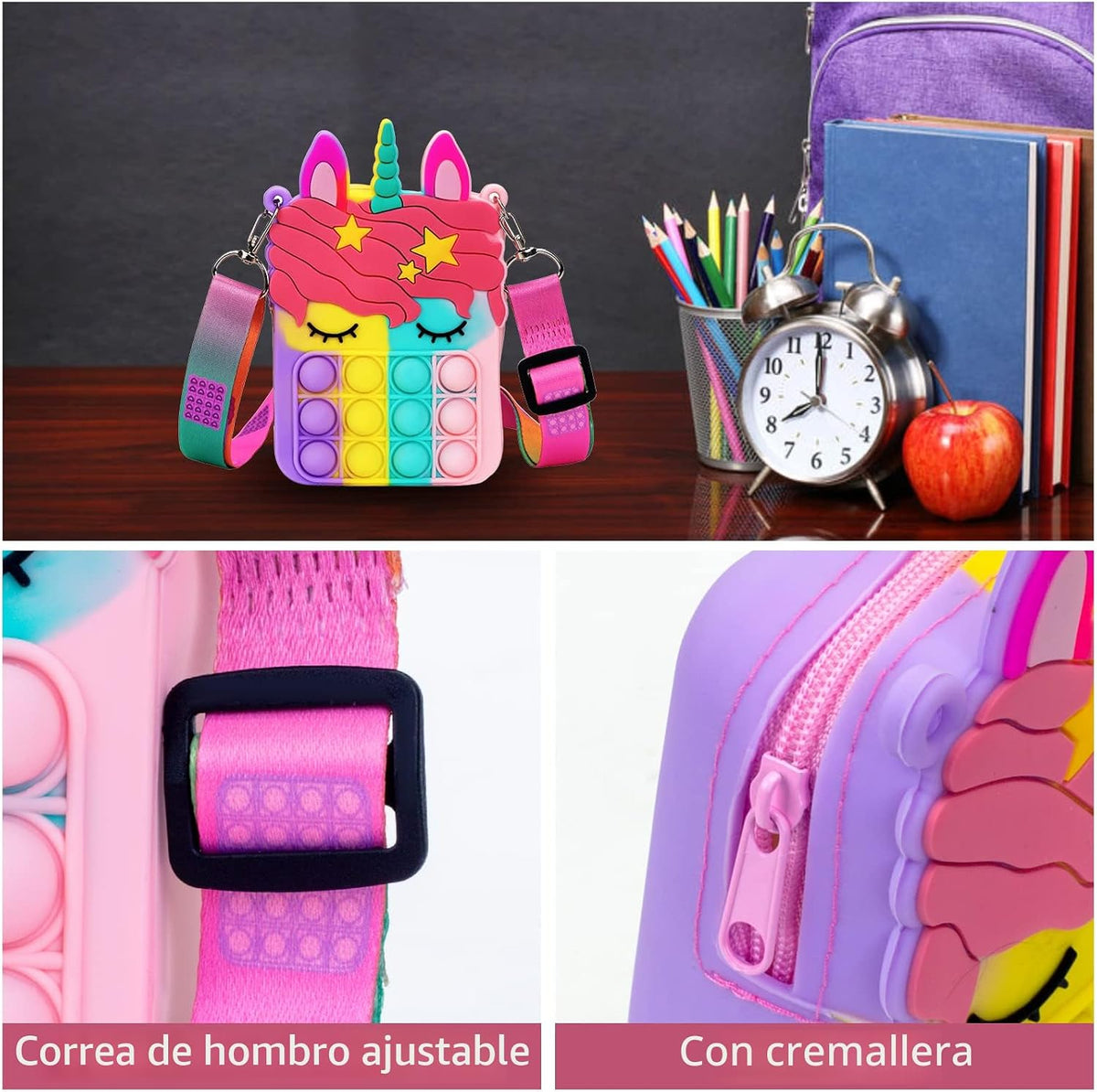 Civan Pequeño Bolso para Reventar, Bolso de Unicornio para Niñas, N...