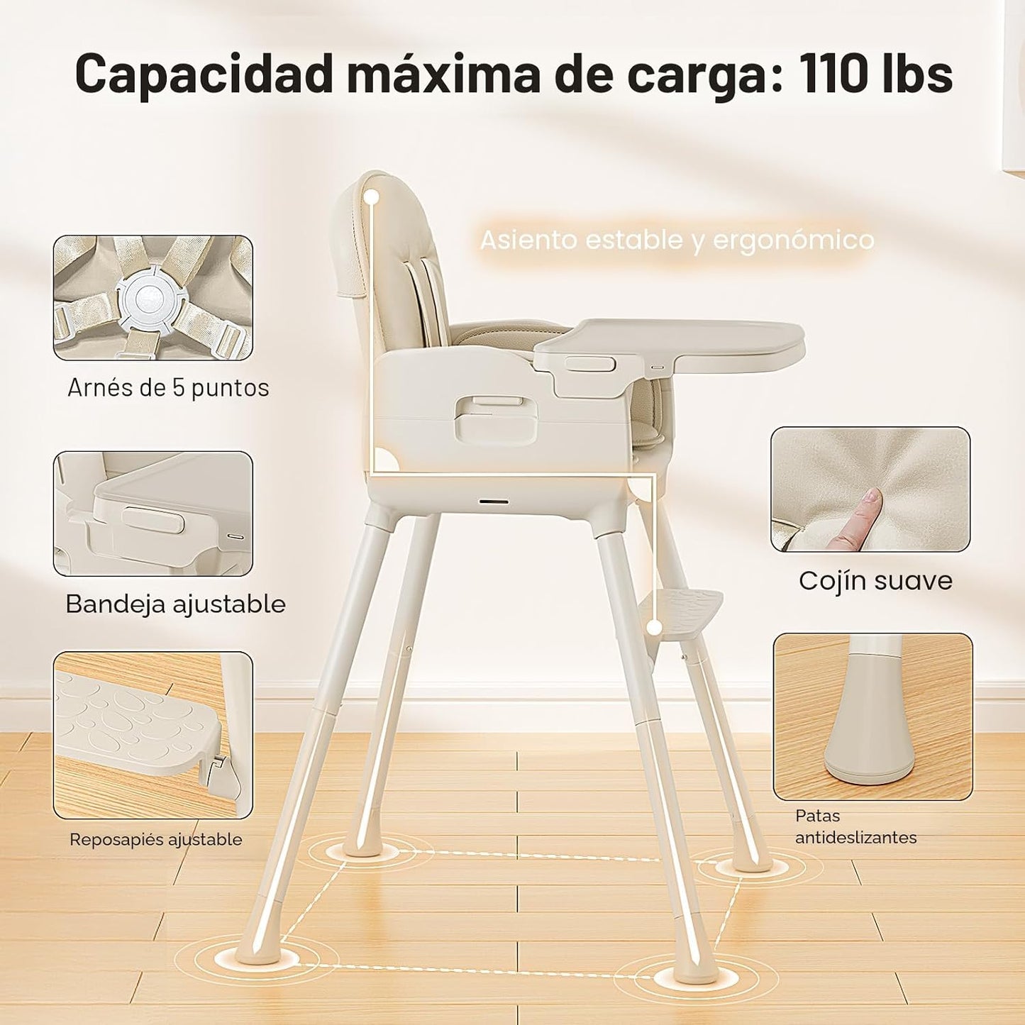 Obee Odee Silla Alta Portátil 3 en 1 para Bebés y Niños Pequeños, S...