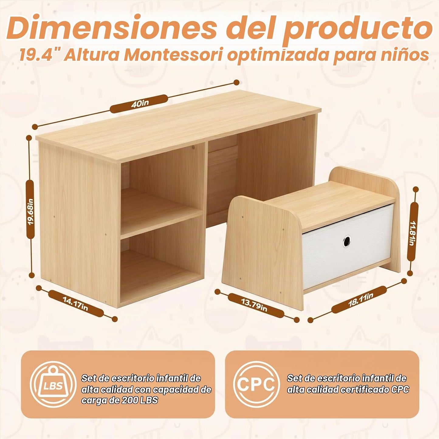 Faesun Estantería 3 en 1 para niños pequeños, estantería Montessori...