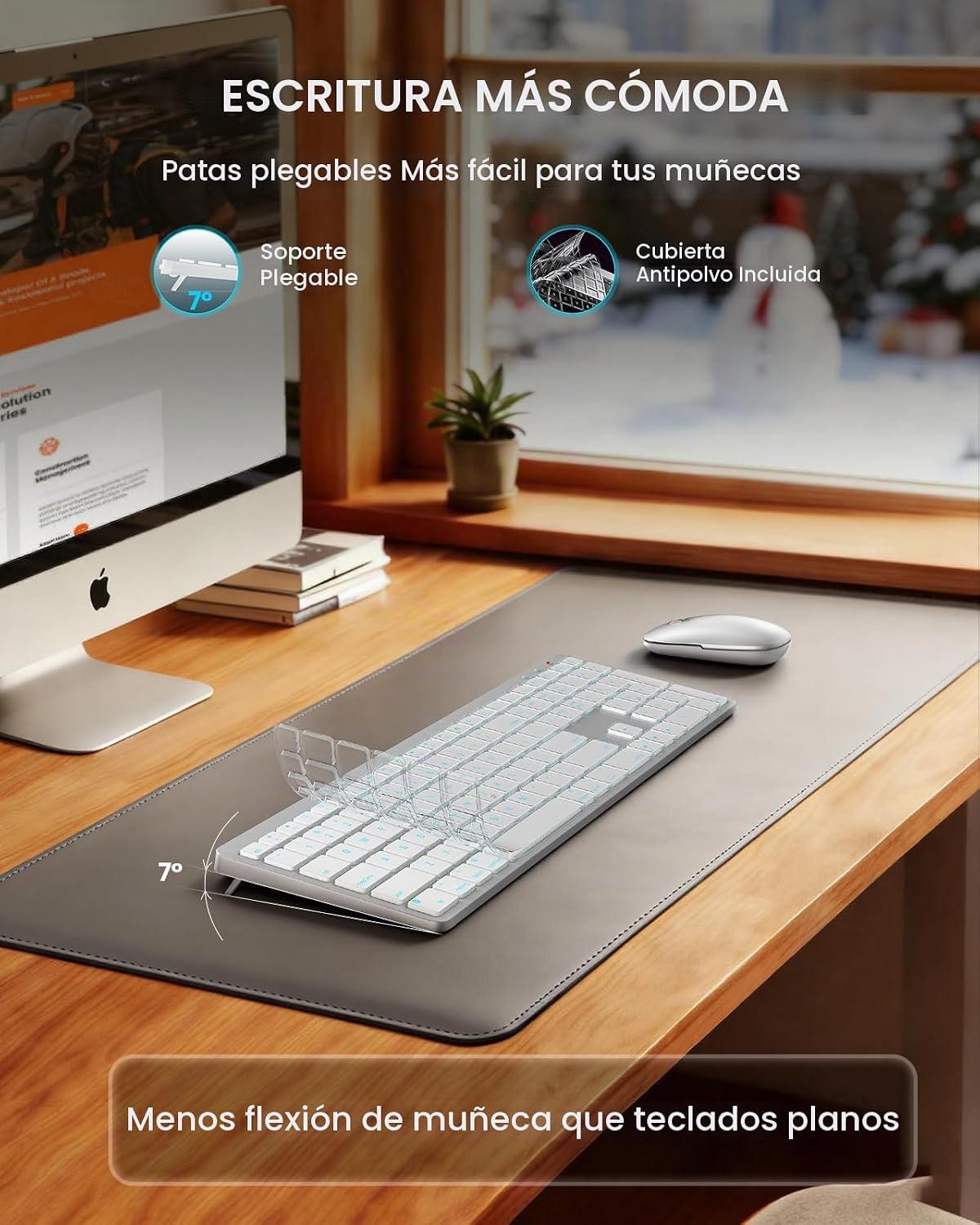 SABLUTE Teclado y mouse Bluetooth para Mac: retroiluminación de 7 c...