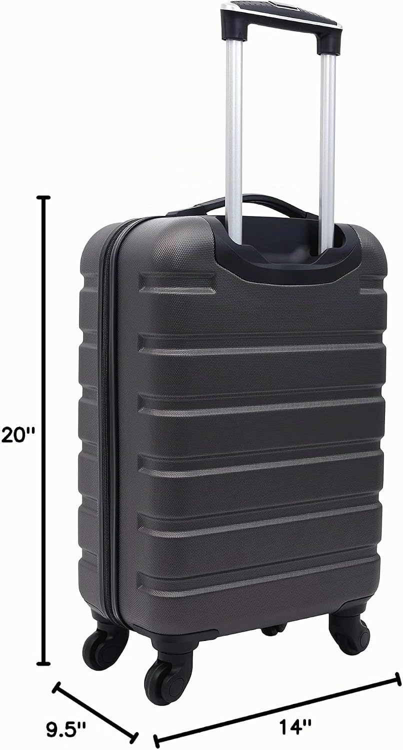 Wrangler Equipaje de mano rígido con ruedas giratorias, Carbón