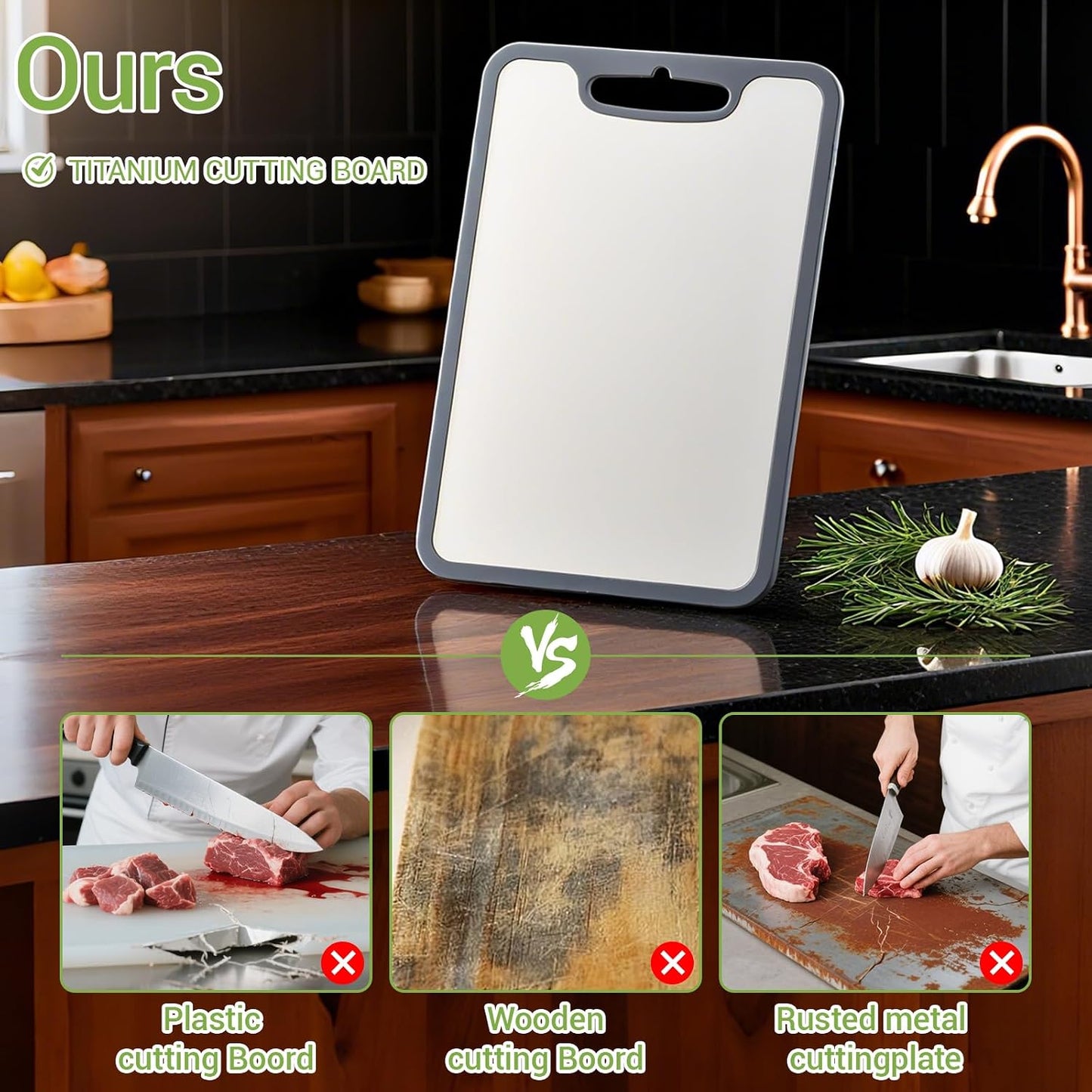 Tablas de cortar de titanio para cocina y campamento, tabla de cort...