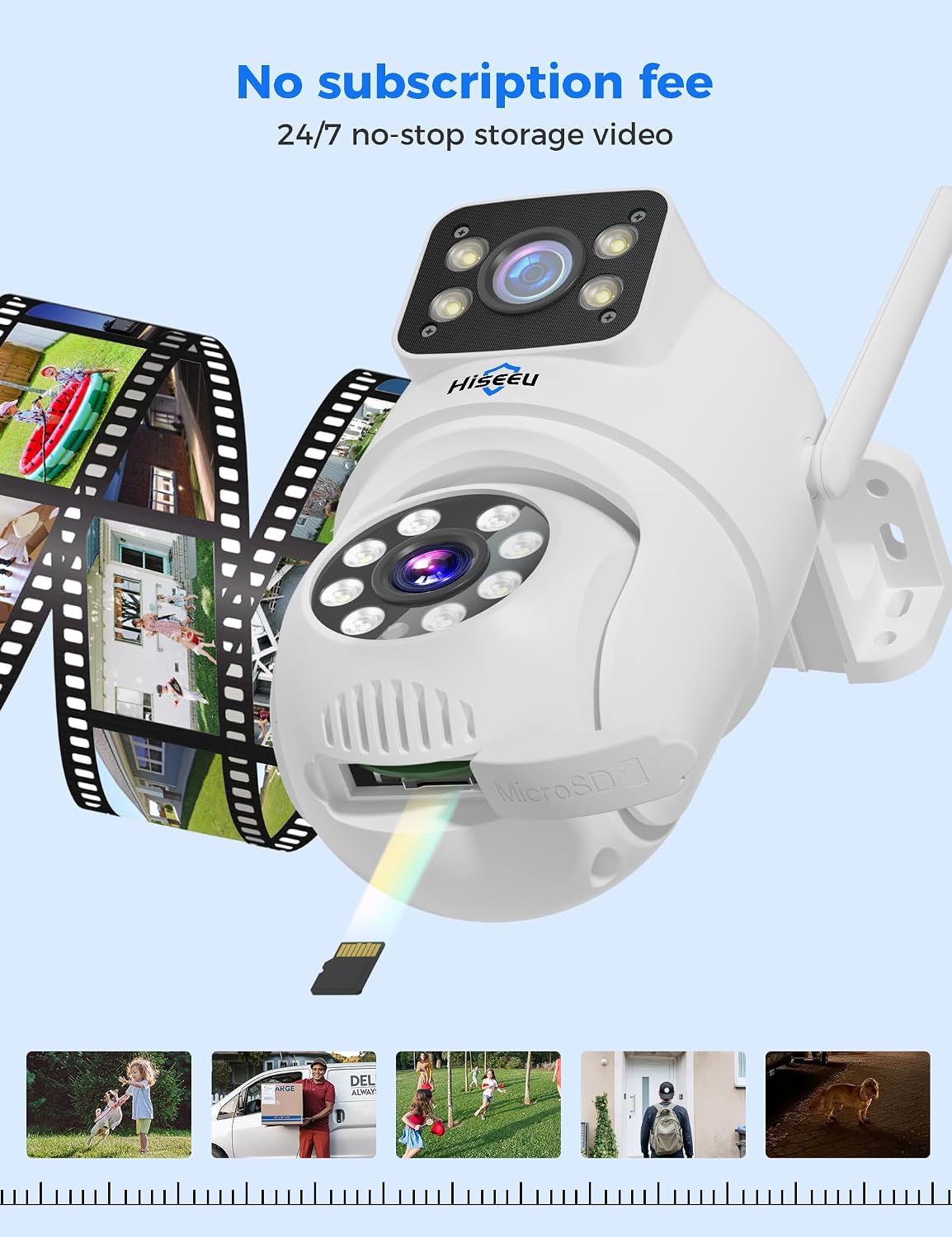 Hiseeu 2Pack Cámara de seguridad inalámbrica, WiFi 5G\/2.4G, Cámara...