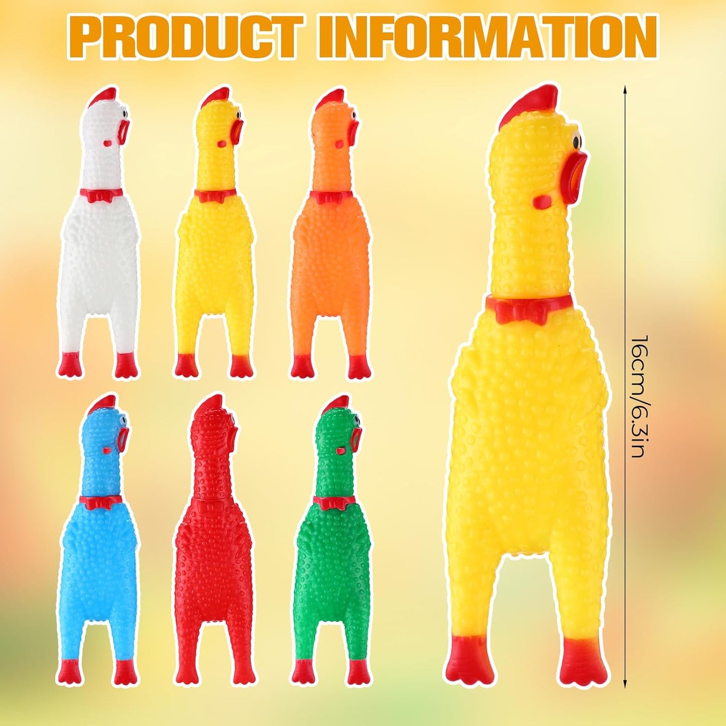 Libima 150 pollos de goma chirriantes de 6.3 pulgadas a granel, min...