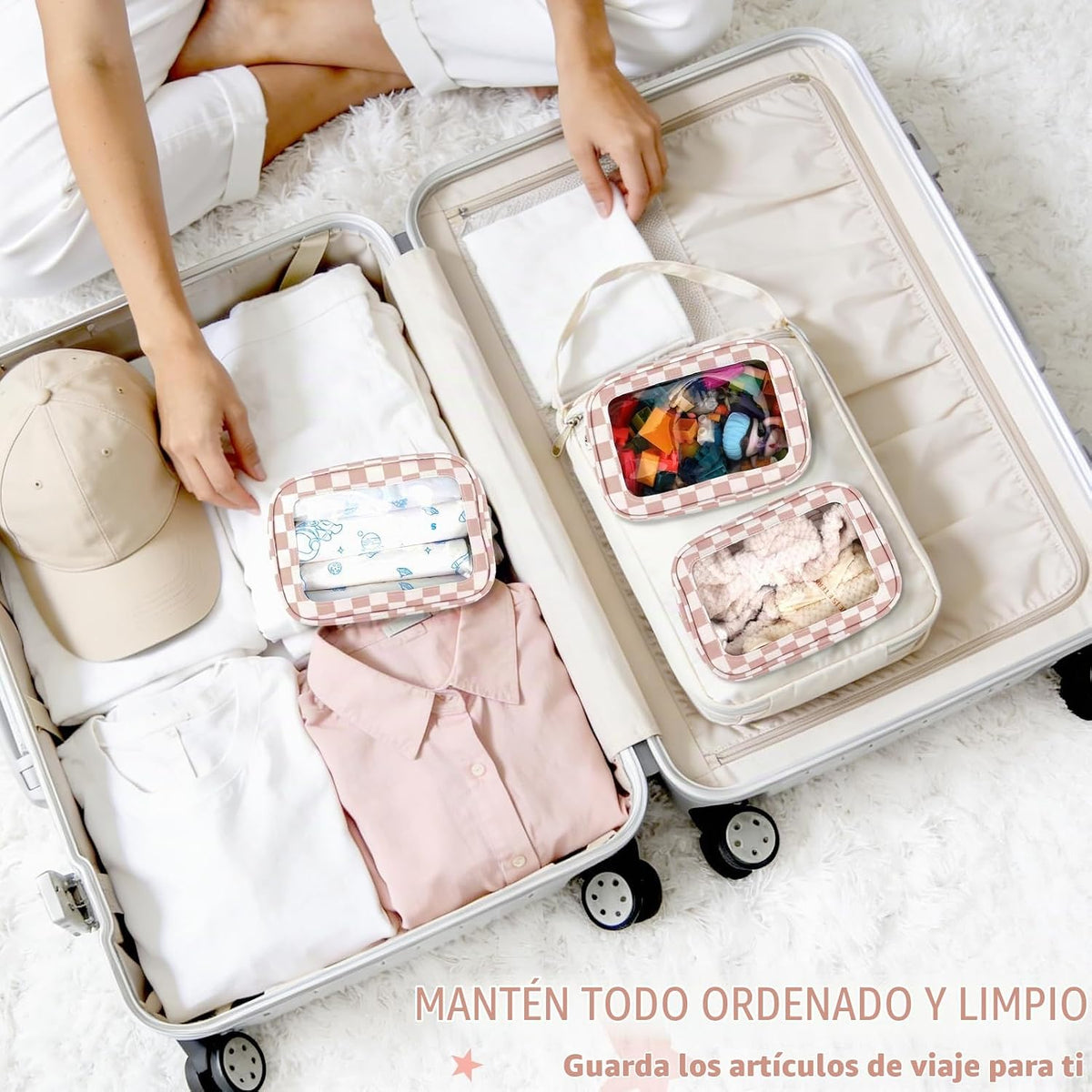 Bolsas para pañales, Rosa, 3 piezas, Práctico: