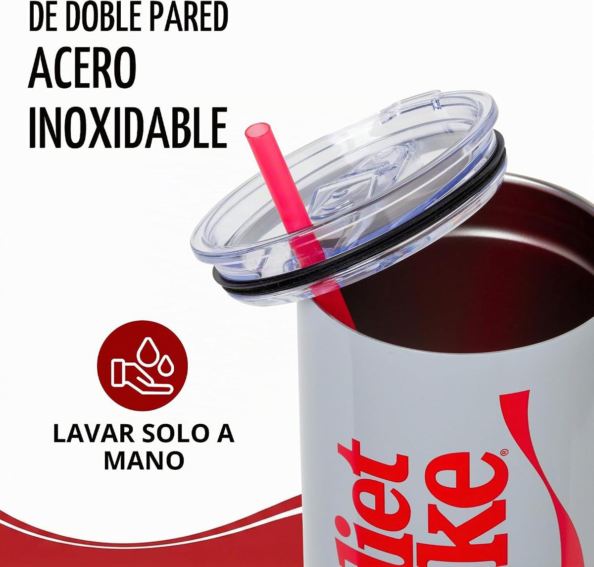 Silver Buffalo Coca-Cola Diet Coke, vaso de acero inoxidable, 40 on...