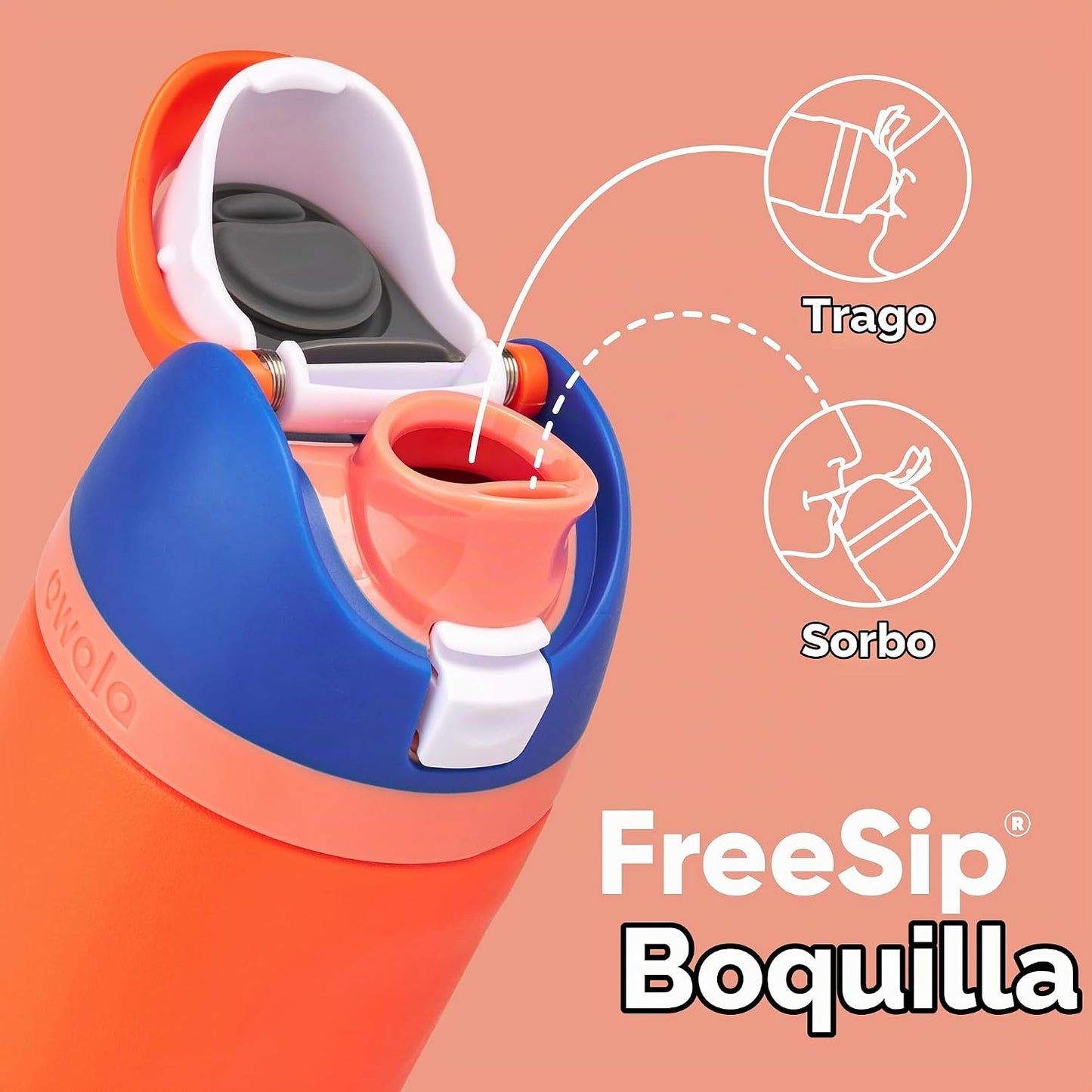Owala Kids FreeSip - Botellas de agua aisladas de acero inoxidable...