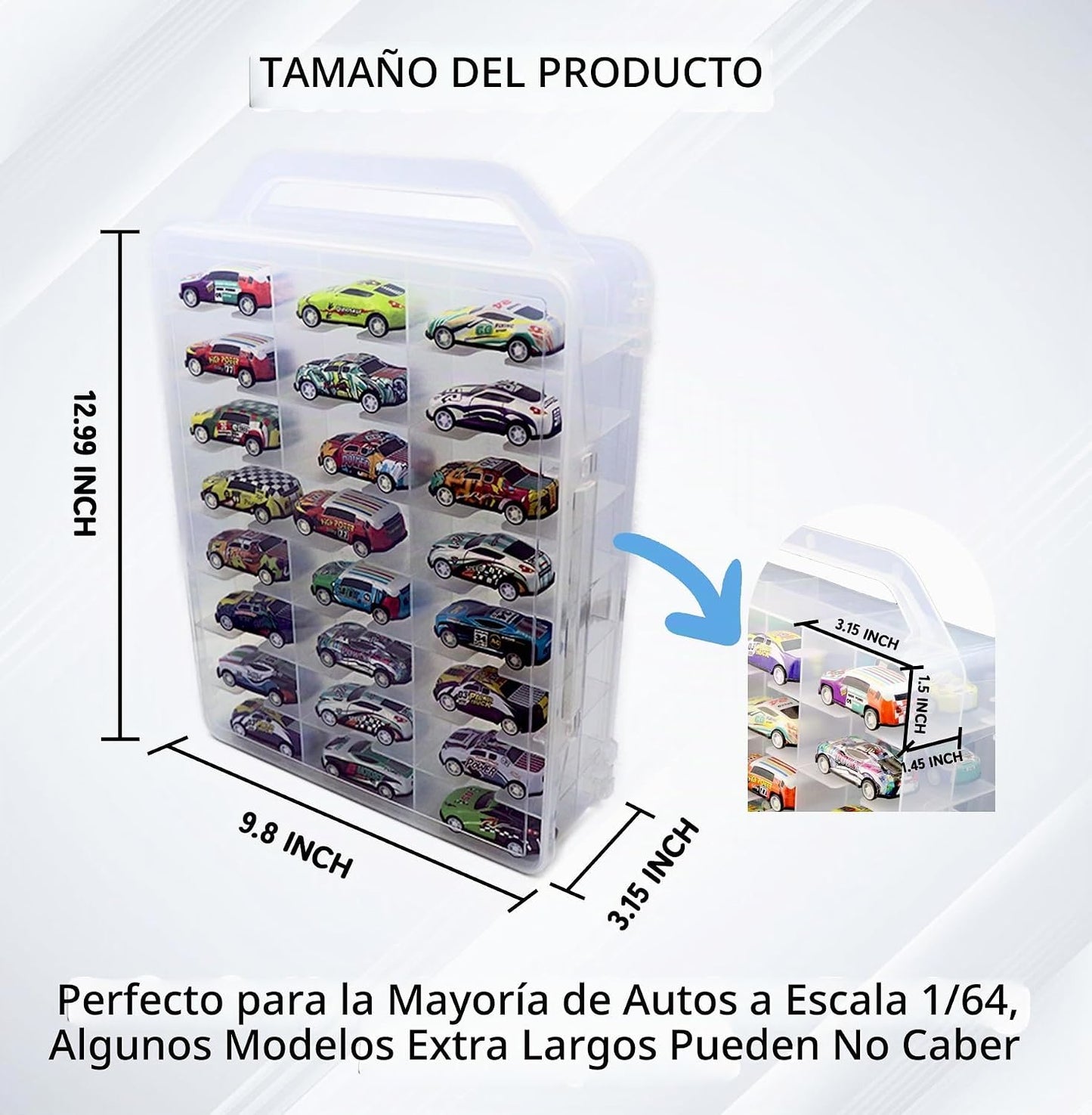 Adevar Estuche de almacenamiento de juguetes de autos a doble cara...