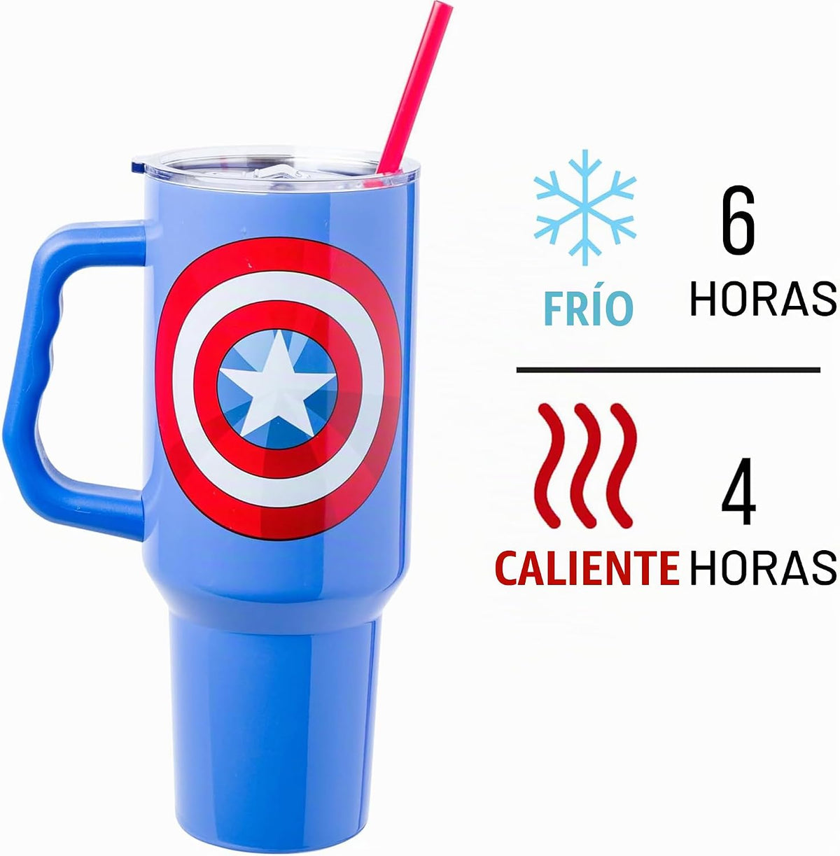 Silver Buffalo Marvel Captain America Shield, vaso de acero inoxida...
