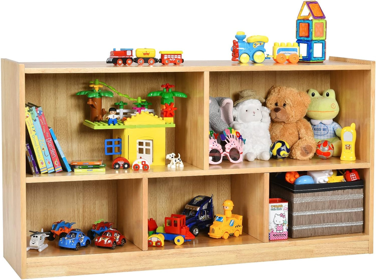 Costzon Estantería de 2 estantes para niños, organizador de almacen...