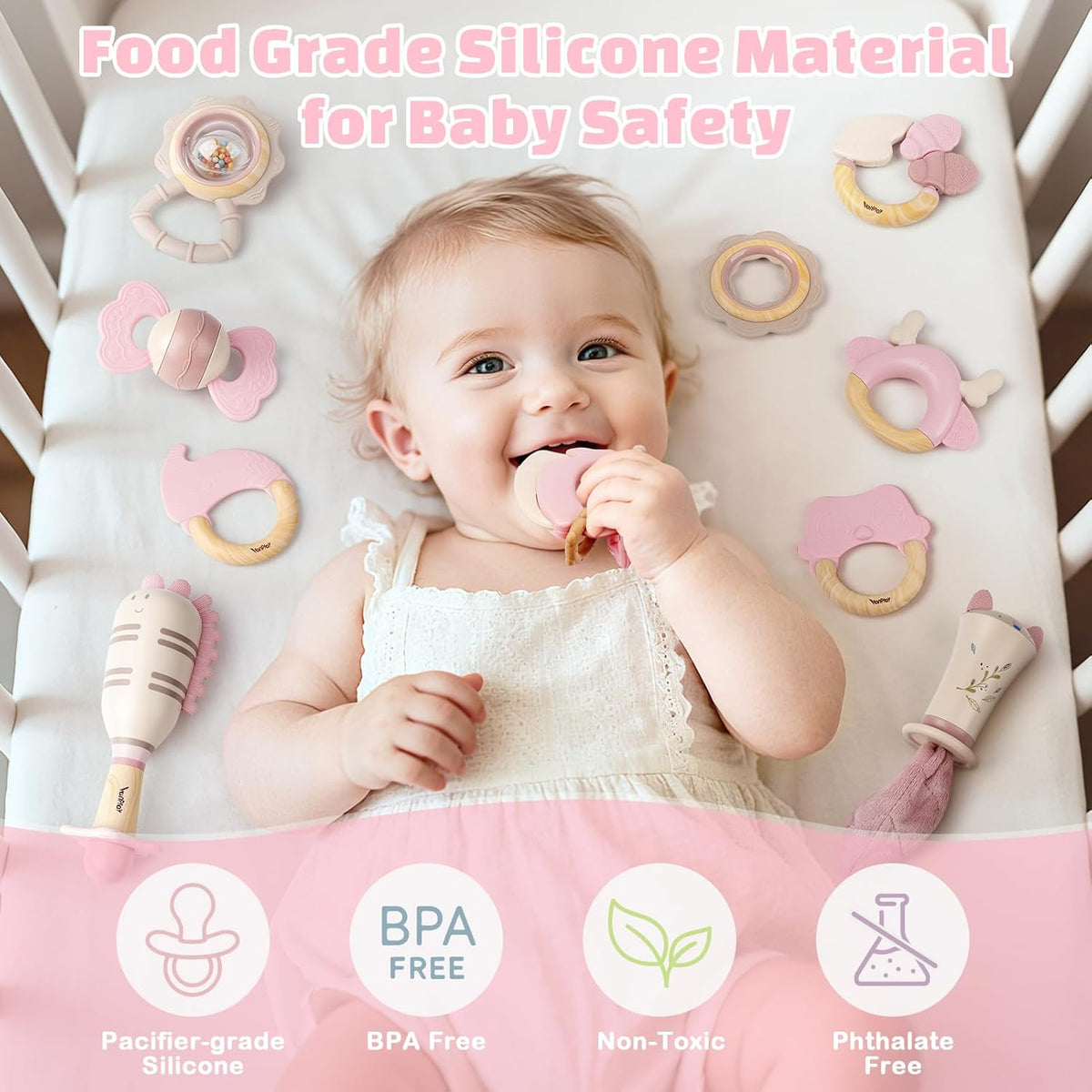 Juguetes para bebés 0-6 meses, sonajeros para bebés, juguetes de de...
