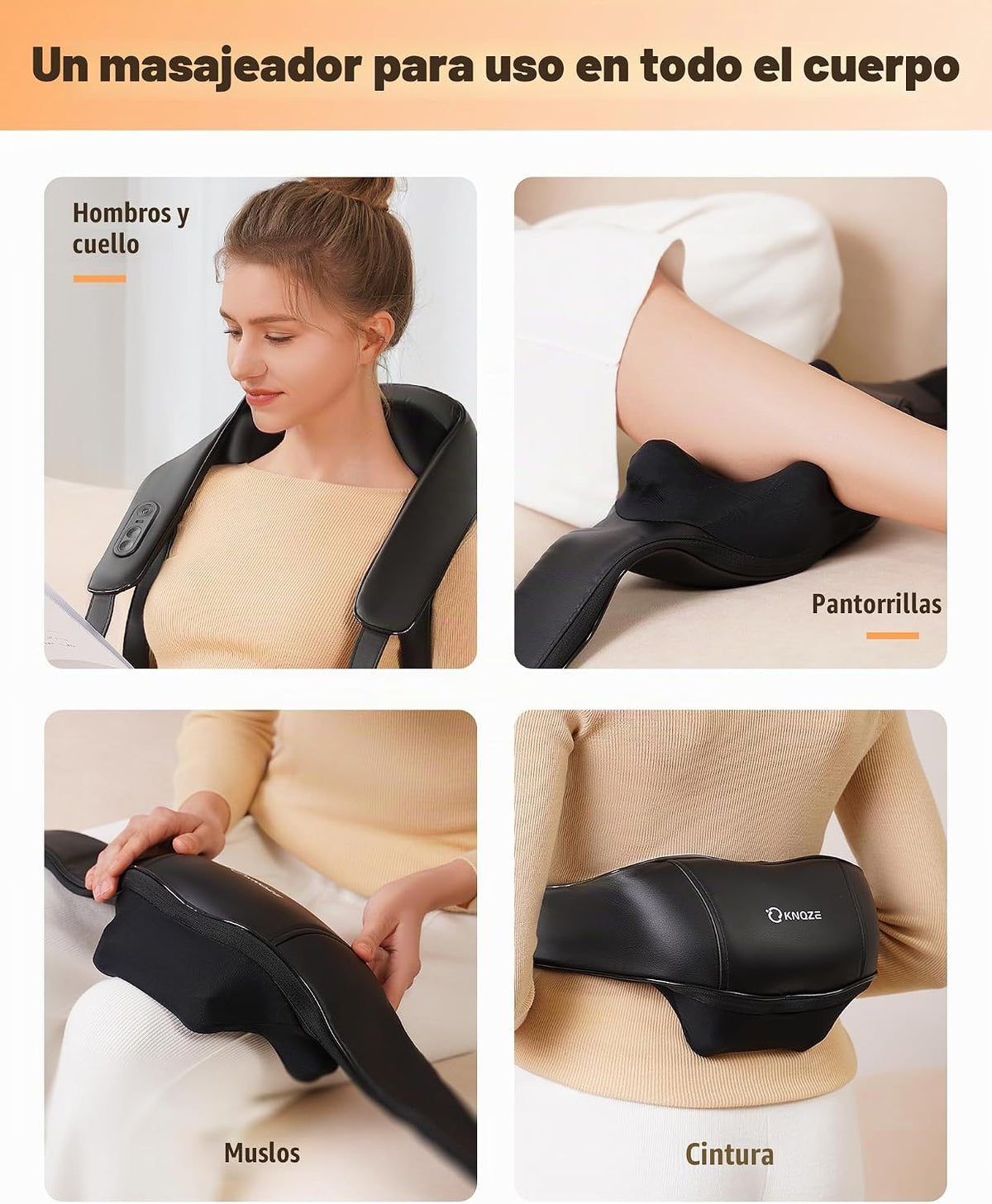 Masajeador inalámbrico de cuello y hombros para aliviar el dolor de...