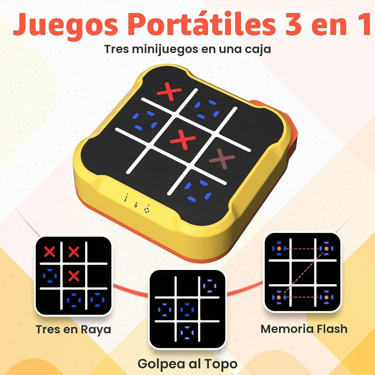 Tic Tac Toe Bolt - Juego de rompecabezas eléctrico de mano, juegos...