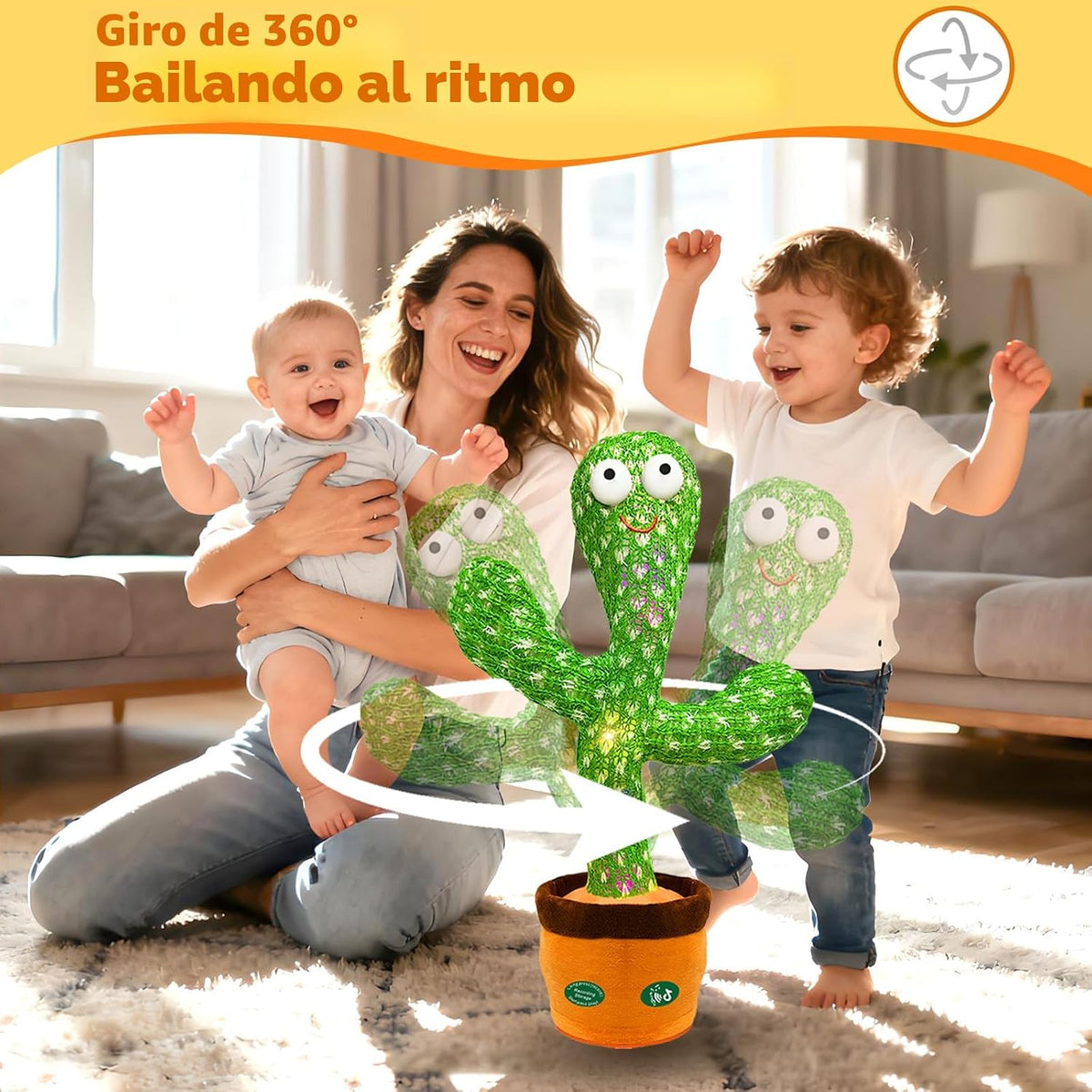 Hunfur Juguete de cactus que habla bailando, repite lo que dices |...