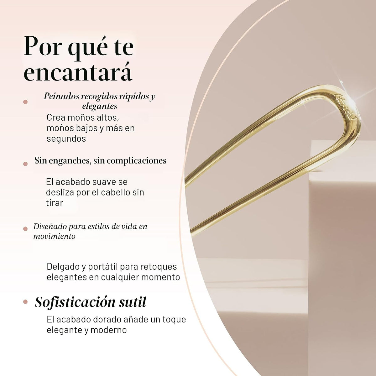 Kitsch Horquillas francesas para mujer, sujeción segura durante tod...