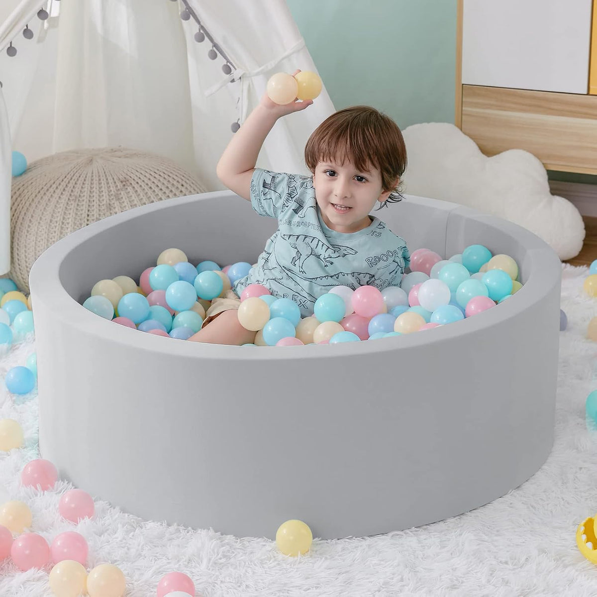 SHJADE Piscina de Pelotas de Espuma, 35.4"x 11.8" Piscinas...