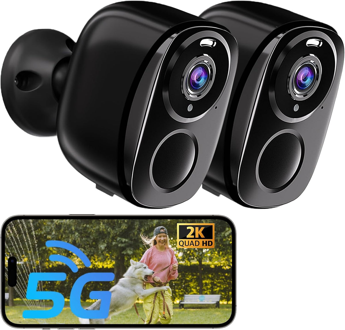 ELECCTV Cámaras de seguridad WiFi 5G\/2.4G inalámbricas para exteri...