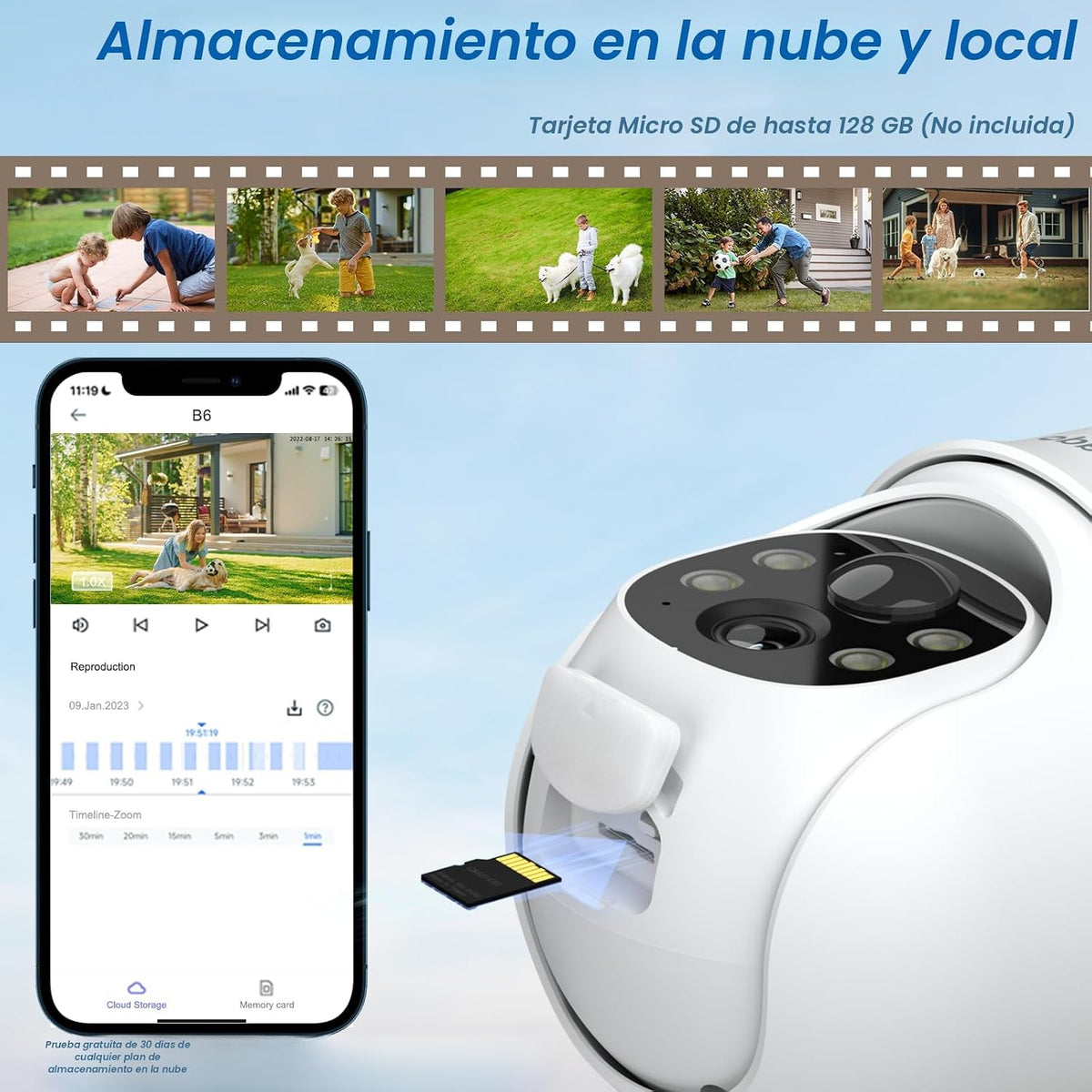 Cinnado Cámaras 2K para seguridad en el hogar, cámara inalámbrica W...