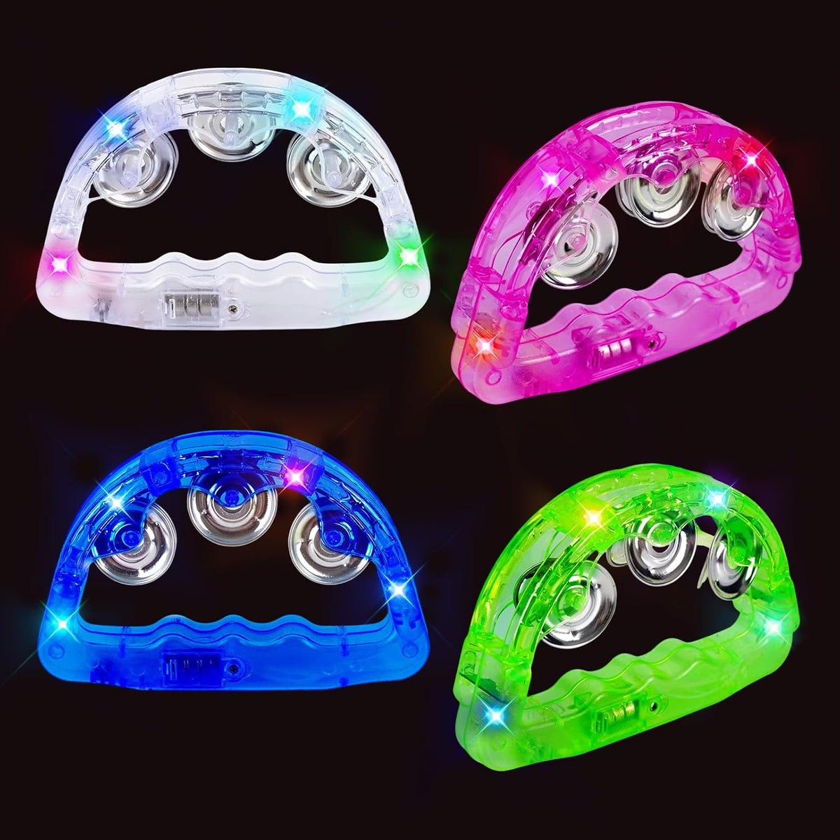 Panderetas musicales con luz LED: pandereta intermitente que brilla...
