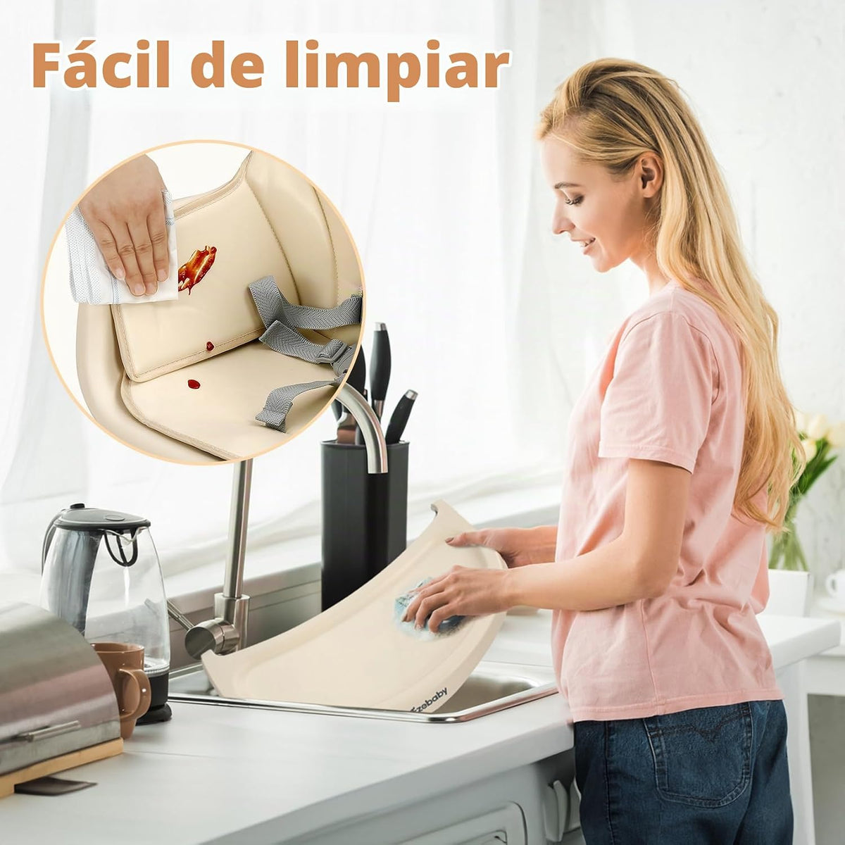 Ezebaby Silla alta portátil para bebé, sillas altas para bebés y ni...