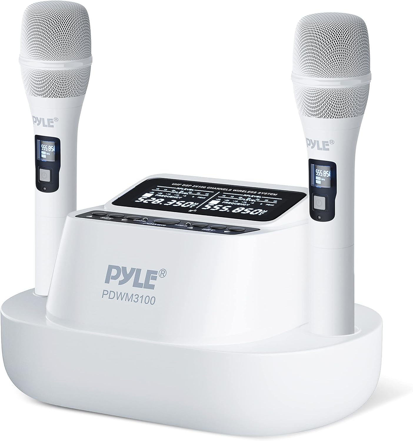 Pyle Sistema de micrófono inalámbrico UHF - Receptor Bluetooth con...