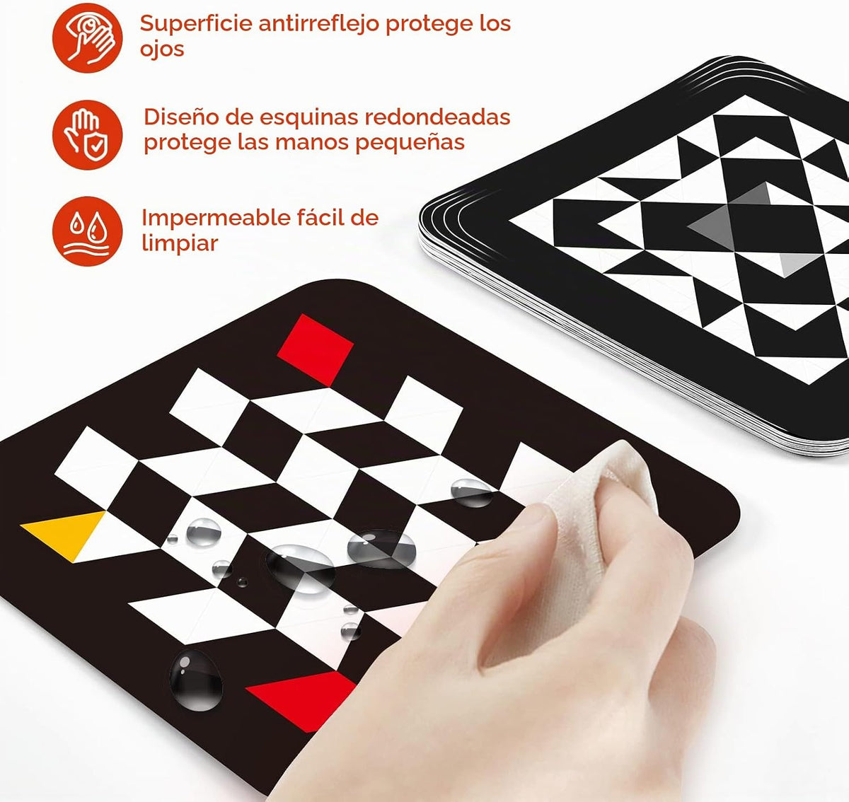 hahaland Tarjetas didácticas para bebés de alto contraste, tarjetas...