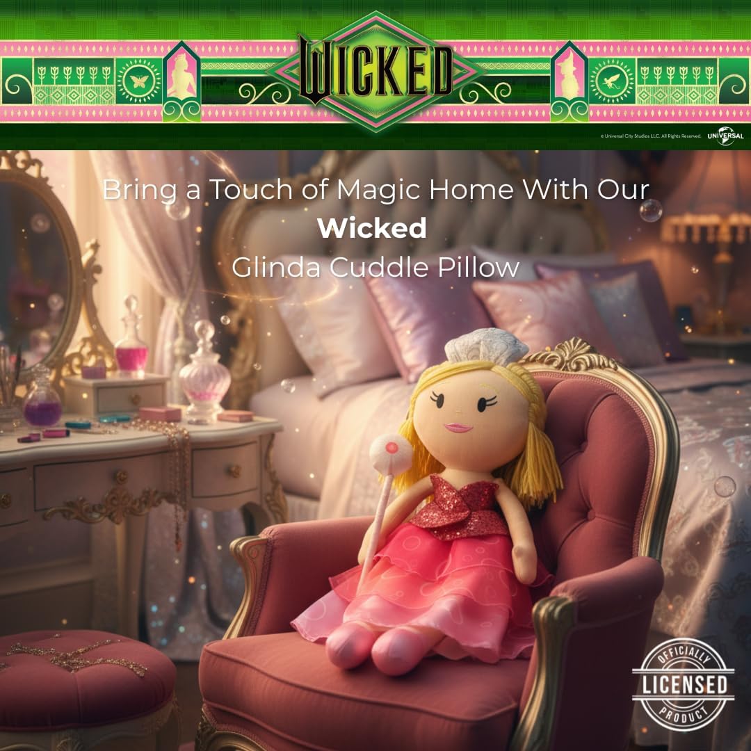Peluche de almohada de bruja malvada Glinda de la película Wicked,...