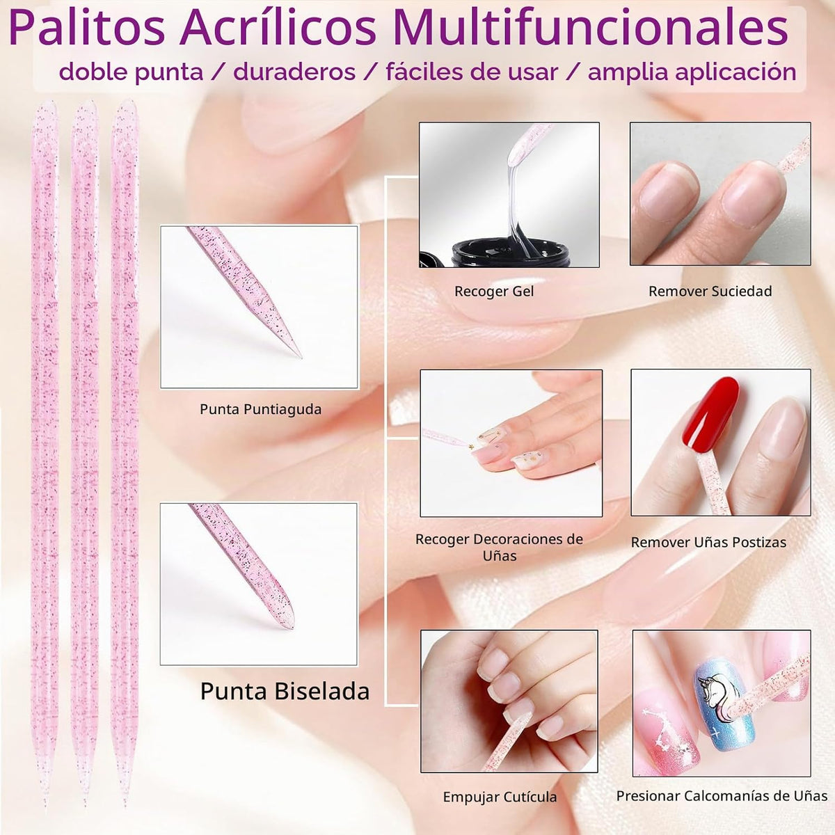 Juego de 50 herramientas de uñas a presión: kit de preparación de u...