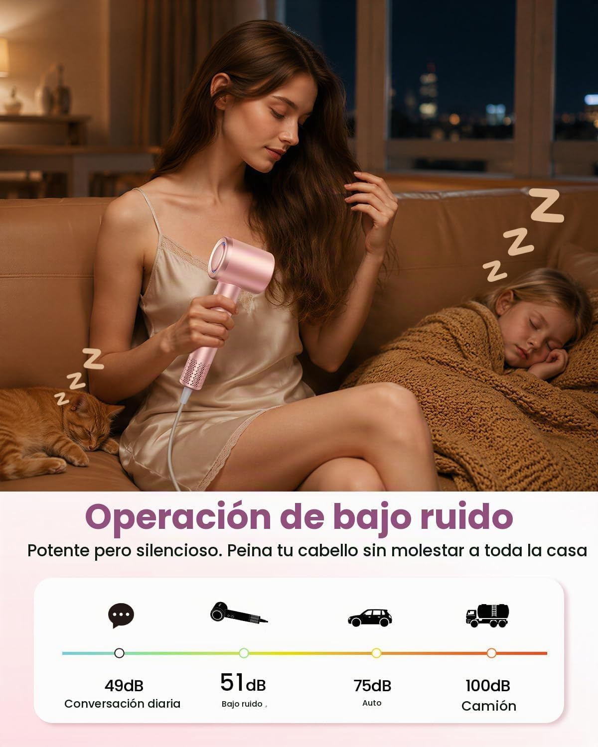 Secador de pelo con difusor, secadores de pelo CONFU para mujeres,...