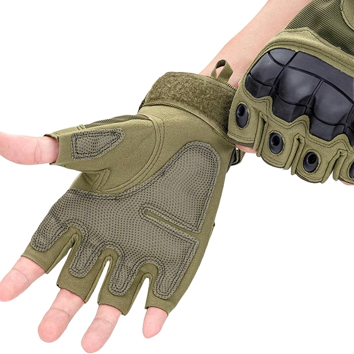 GCSIOM - Guantes tácticos sin dedos transpirables, antideslizantes,...