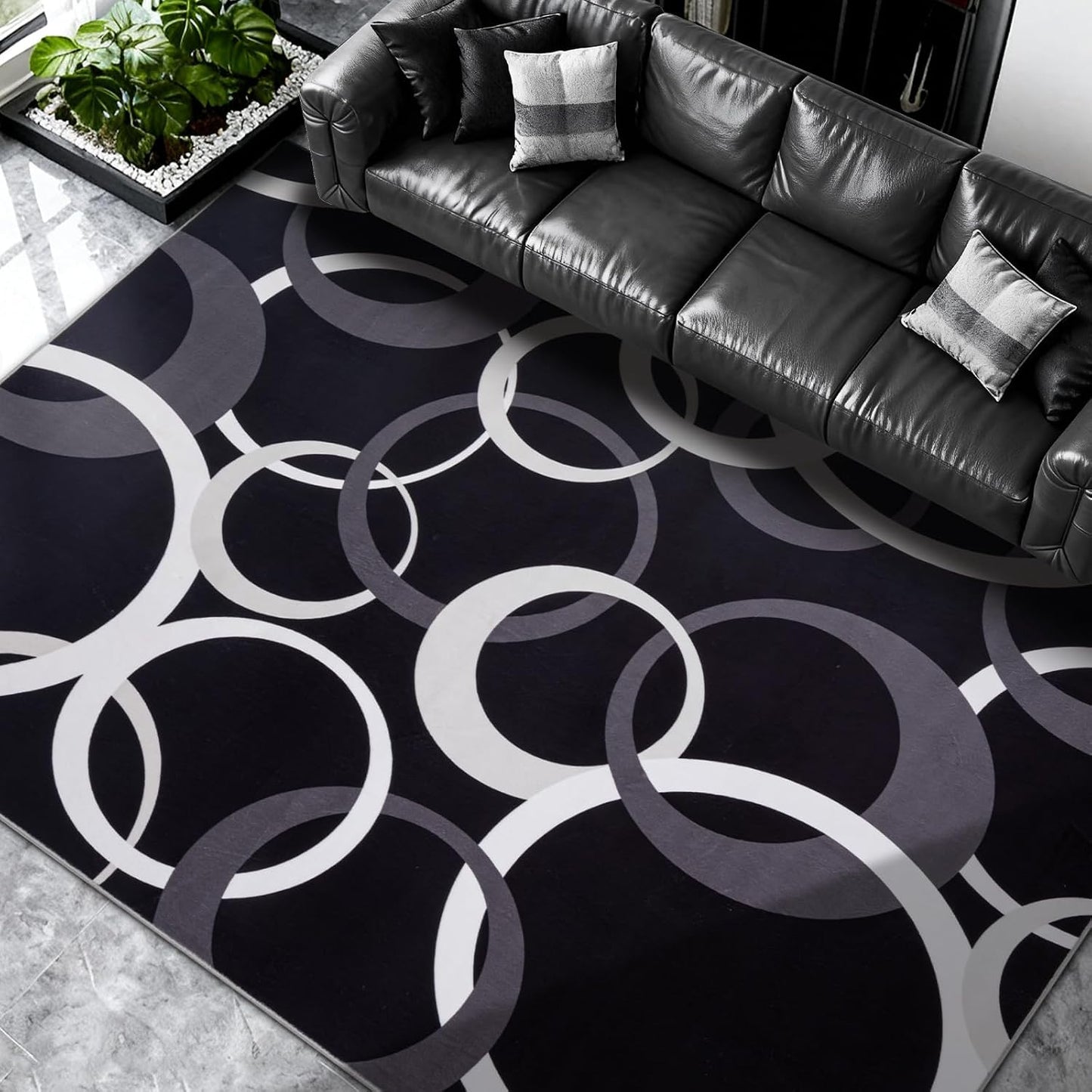 YIHOUSE Alfombras lavables de 5 x 7 pies para sala de estar, alfomb...