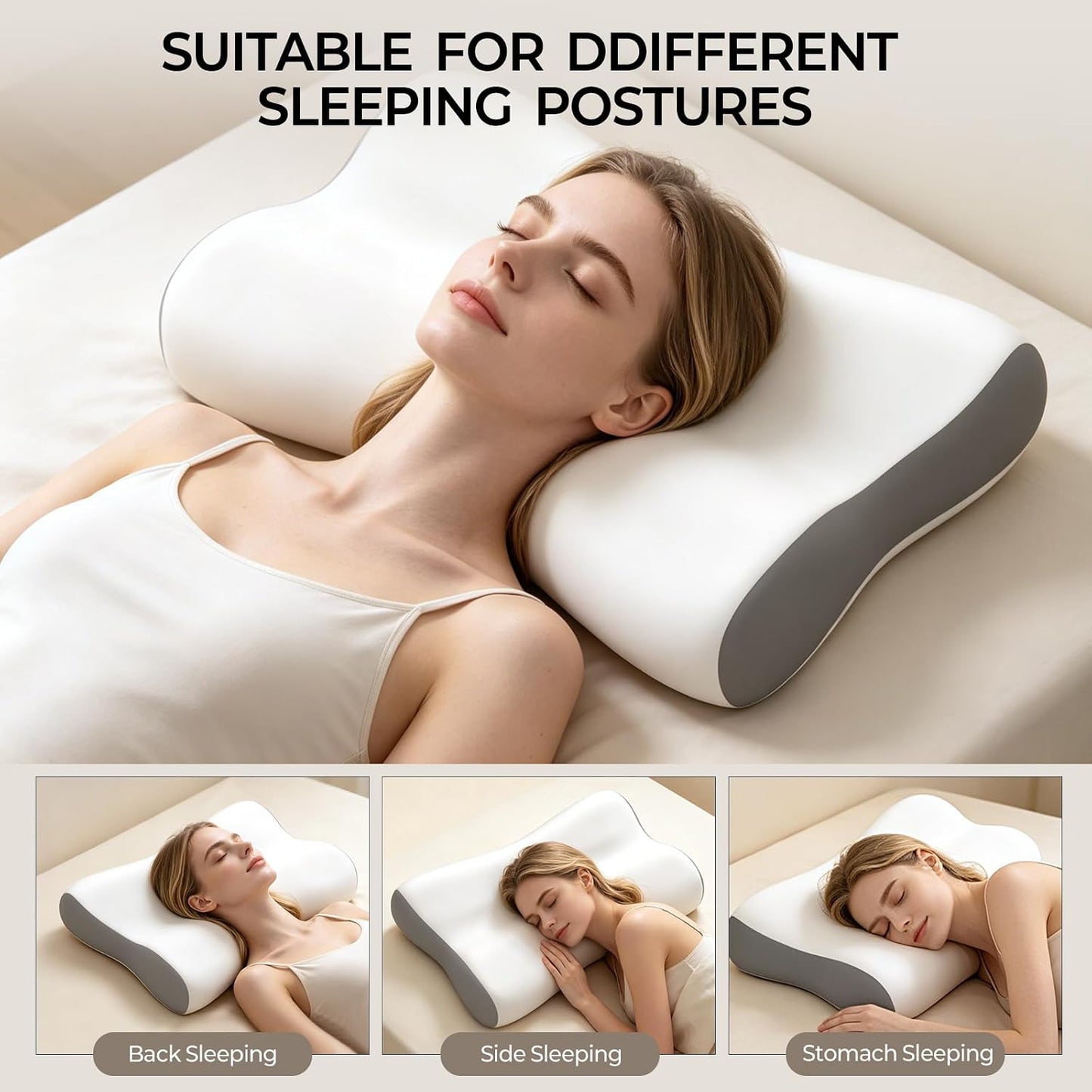 Polovo Almohada cervical para el cuello \u2013 Almohada ergonómica...