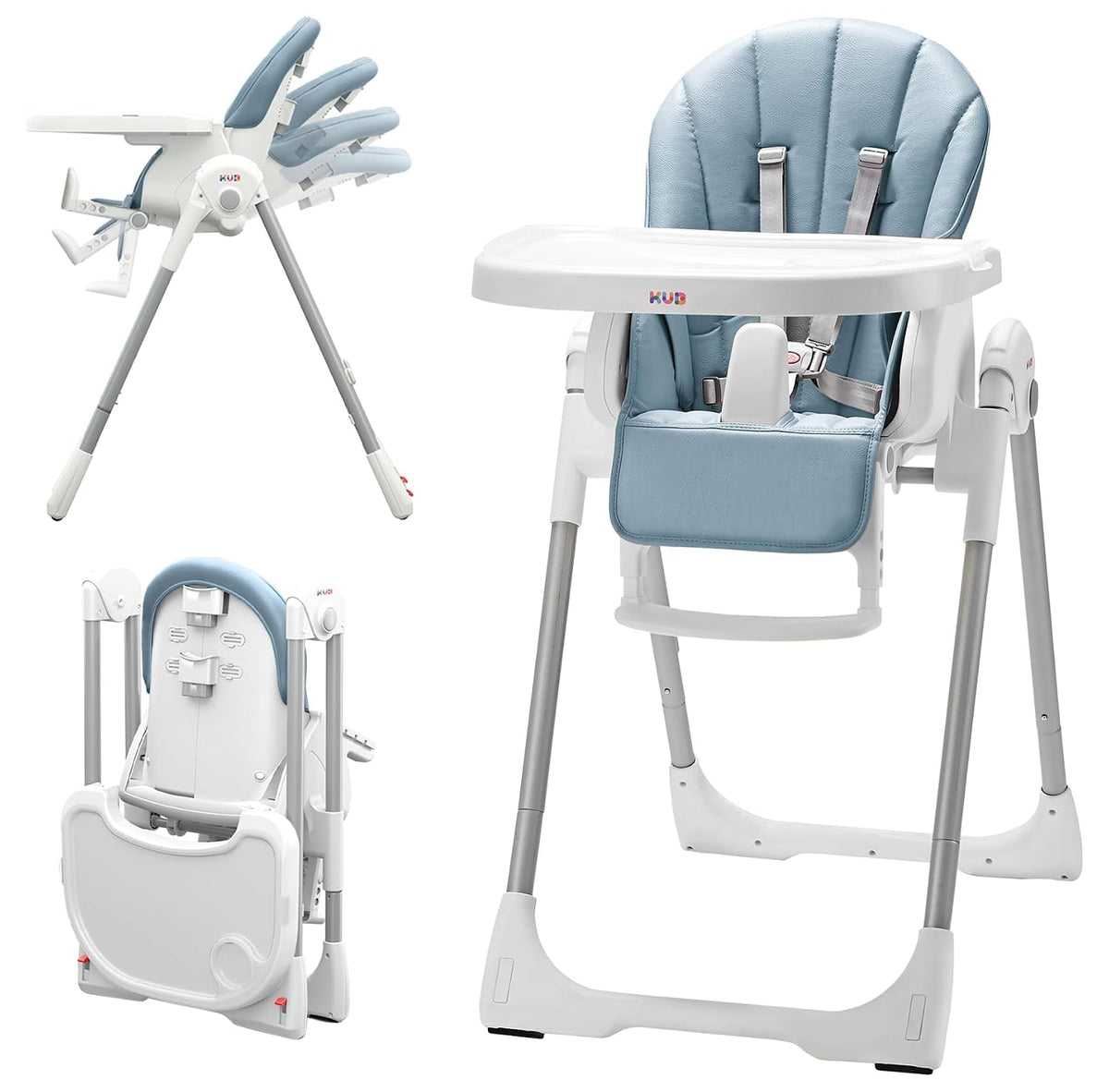KUB Silla alta plegable 3 en 1 para bebé (azul) | Sillas altas mult...
