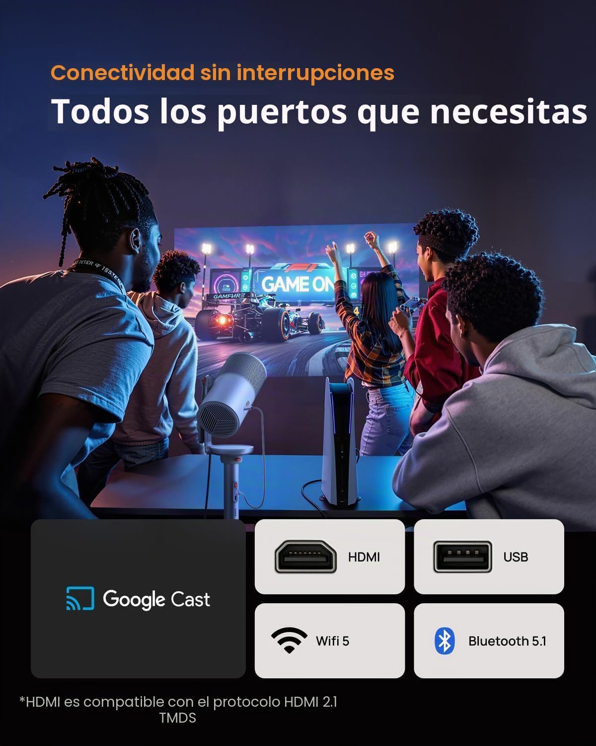 XGIMI MoGo 4 Proyector portátil láser con 4 filtros, 550 lúmenes IS...