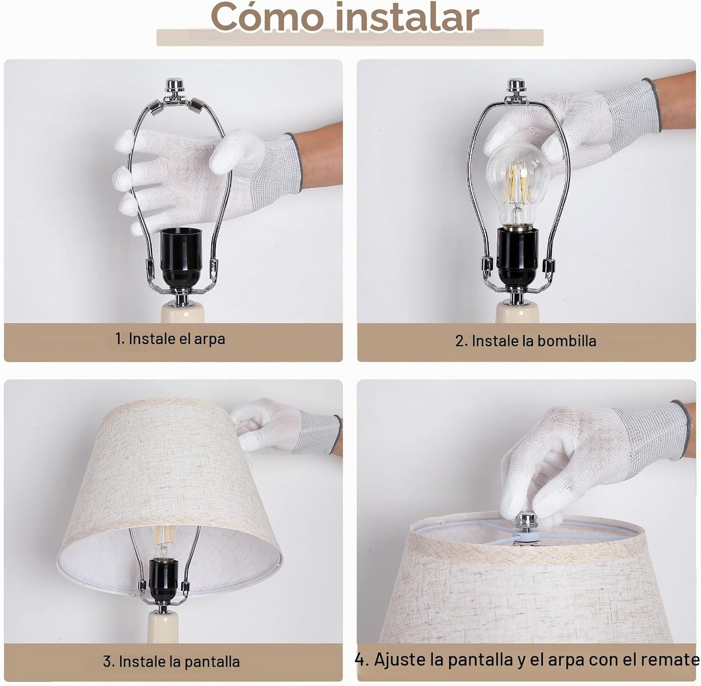 LETRY Juego de 2 lámparas de mesa modernas de cerámica de 19 pulgad...