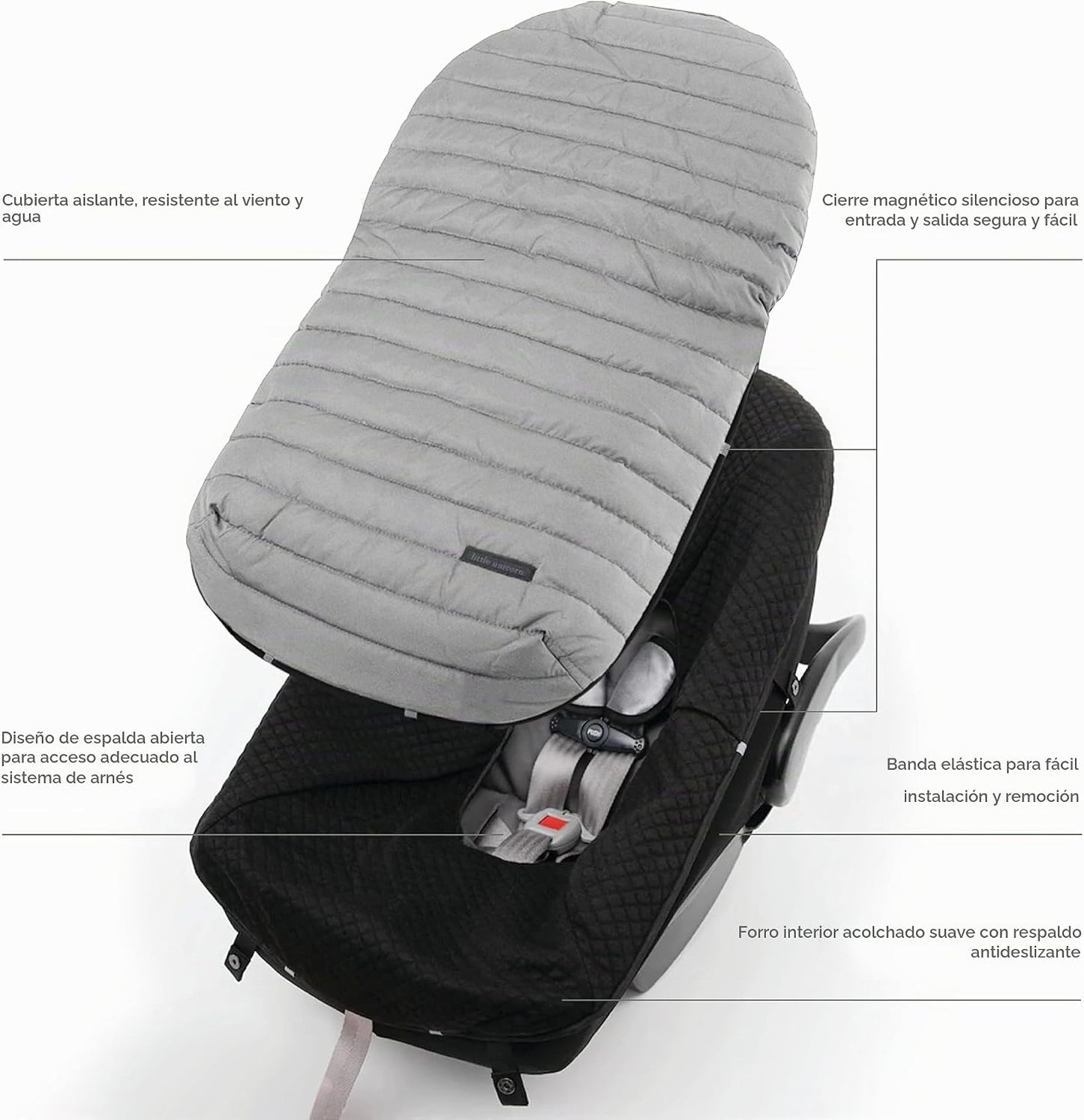 Little Unicorn Saco para asiento de automóvil para bebé, resistente...