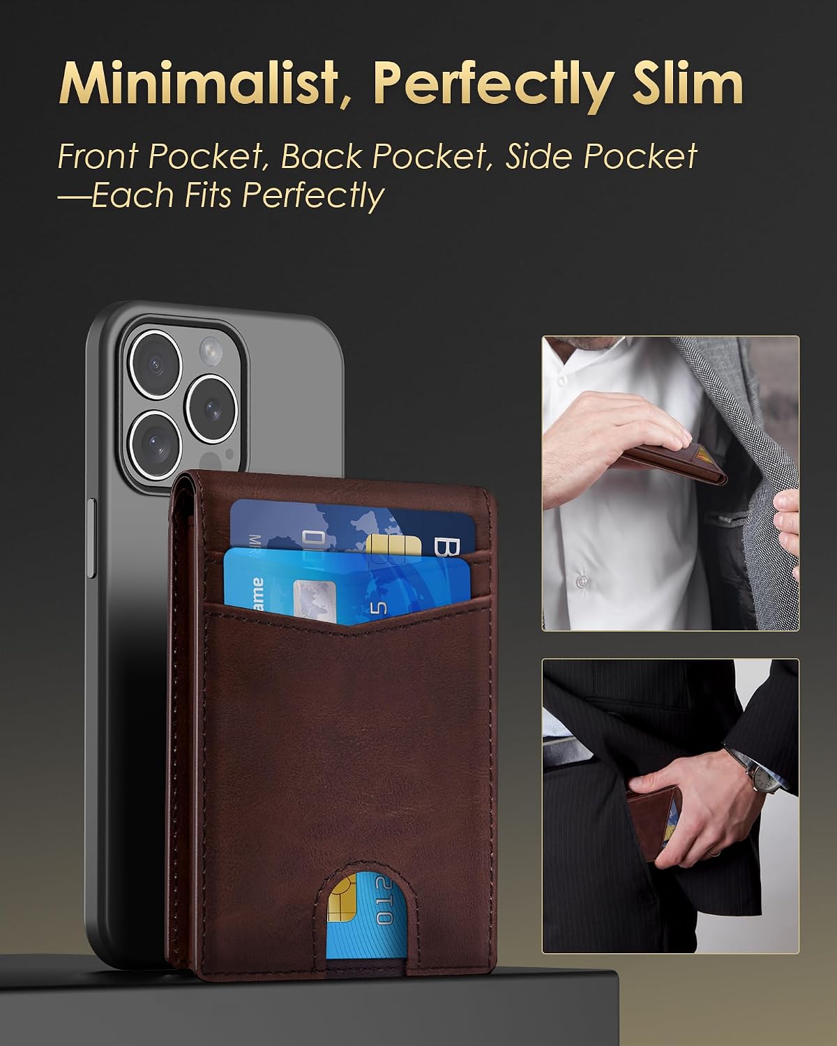 QLD Cartera para hombre \u2013 Bloqueo RFID [funcional y práctico]...