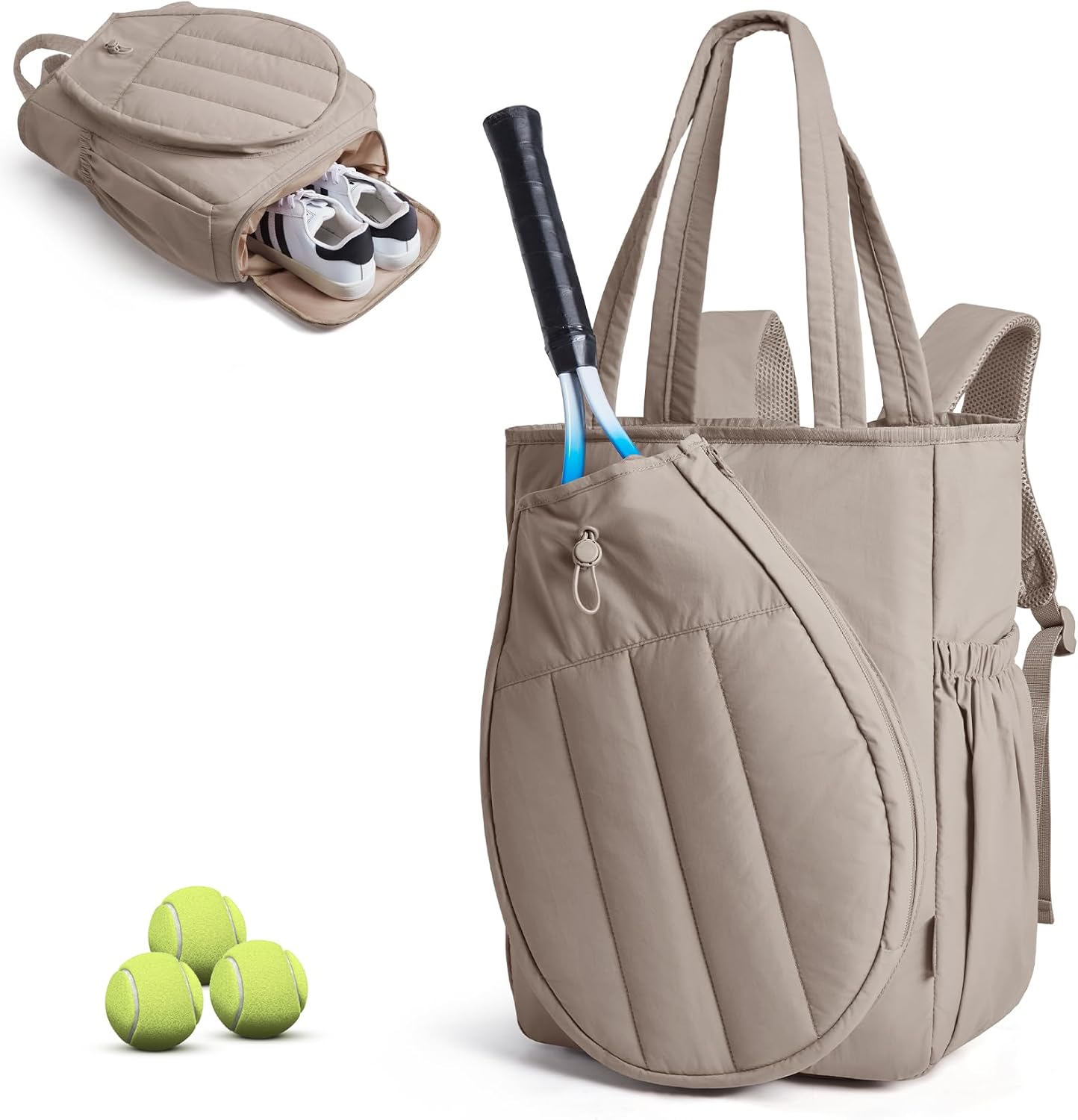 BAGSMART Bolsa de gimnasio de tenis para mujer, mochila acolchada p...