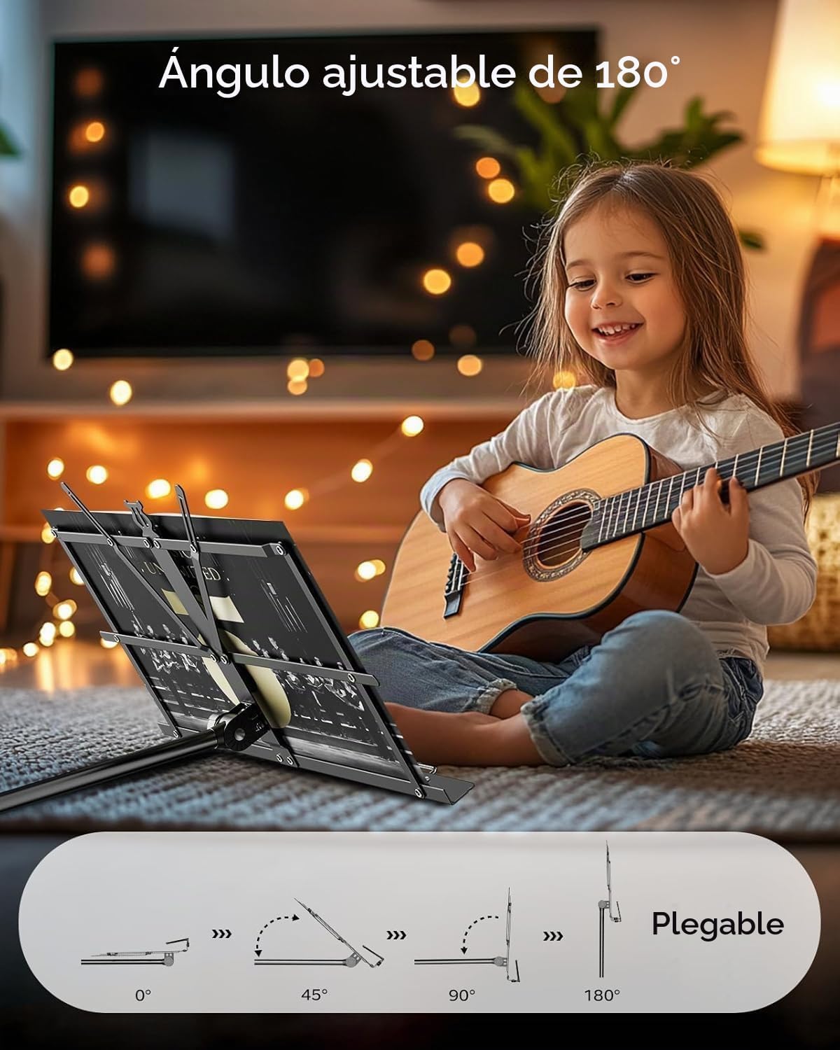 Kasonic - Soporte de música plegable 2 en 1 de doble uso y soporte...